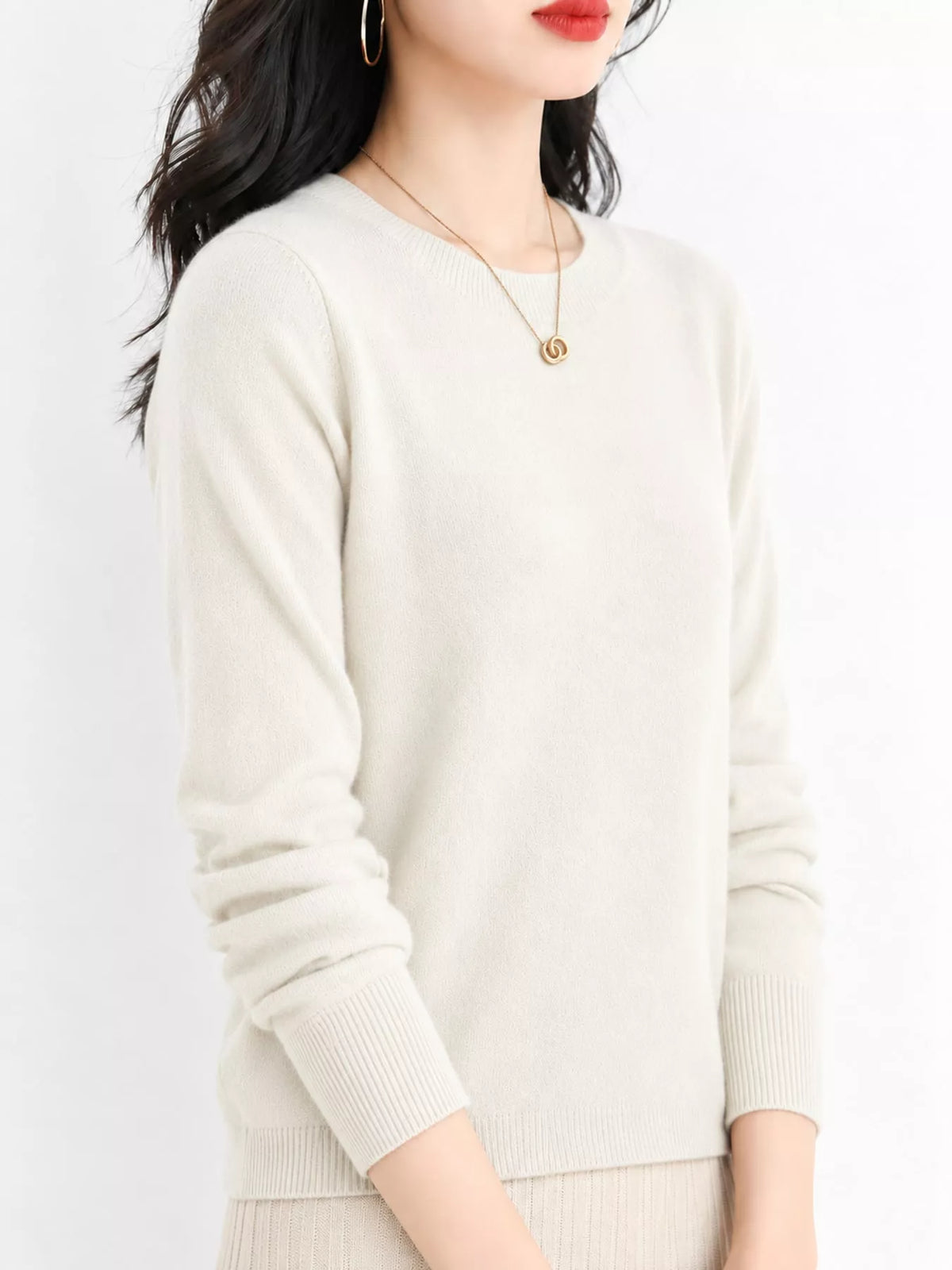 Crew Neck Long Sleeve Sweater — side view
