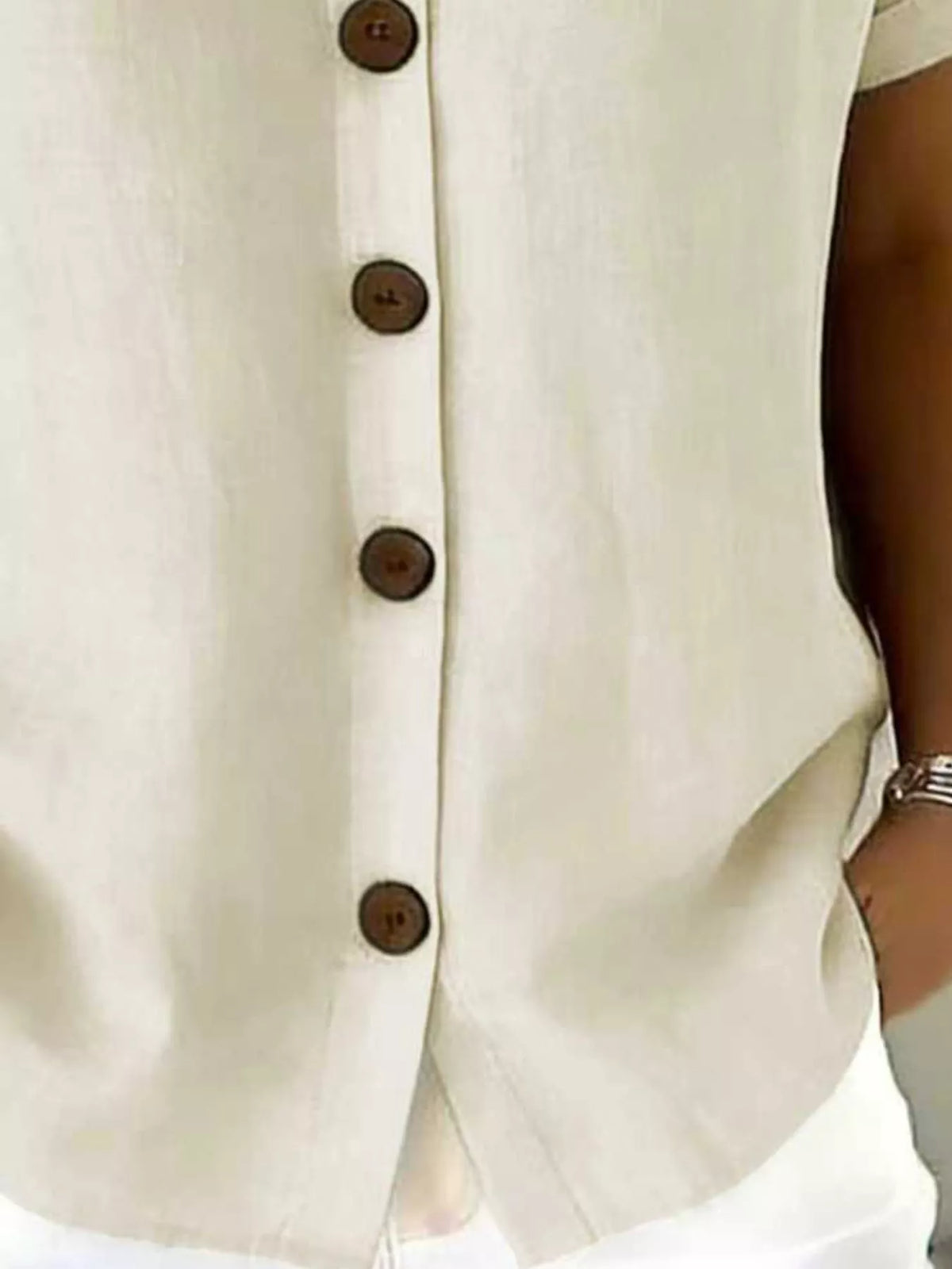 Trendsi Full Size Button-Down Short Sleeve Shirt Plus Size -