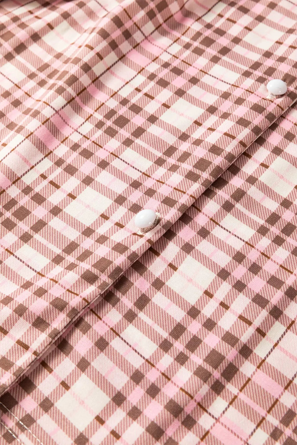Trendsi Plaid Patch Pockets Long Sleeve Lounge Set -