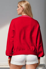 Trendsi Double Take Full Size Nutcracker Sequin Bow Decor Cardigan -