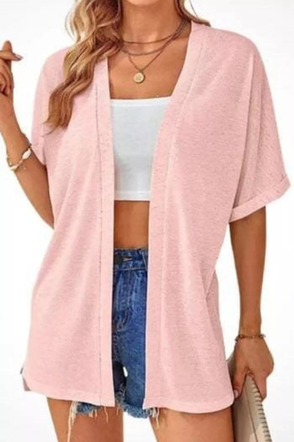 Trendsi Side Sit Open Front Cardigan -