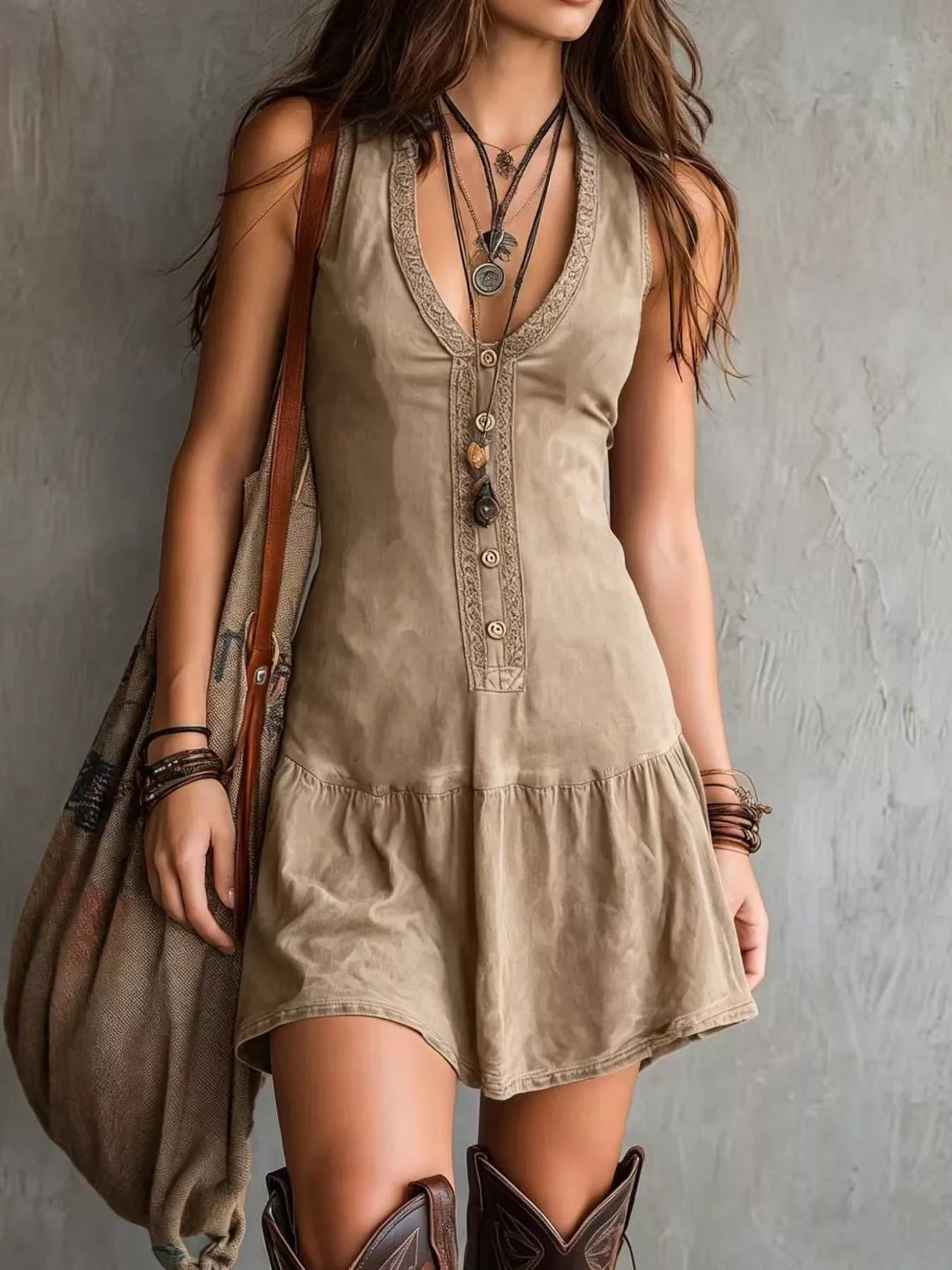 Trendsi Full Size Sleeveless V-Neck Mini Dress Plus Size -
