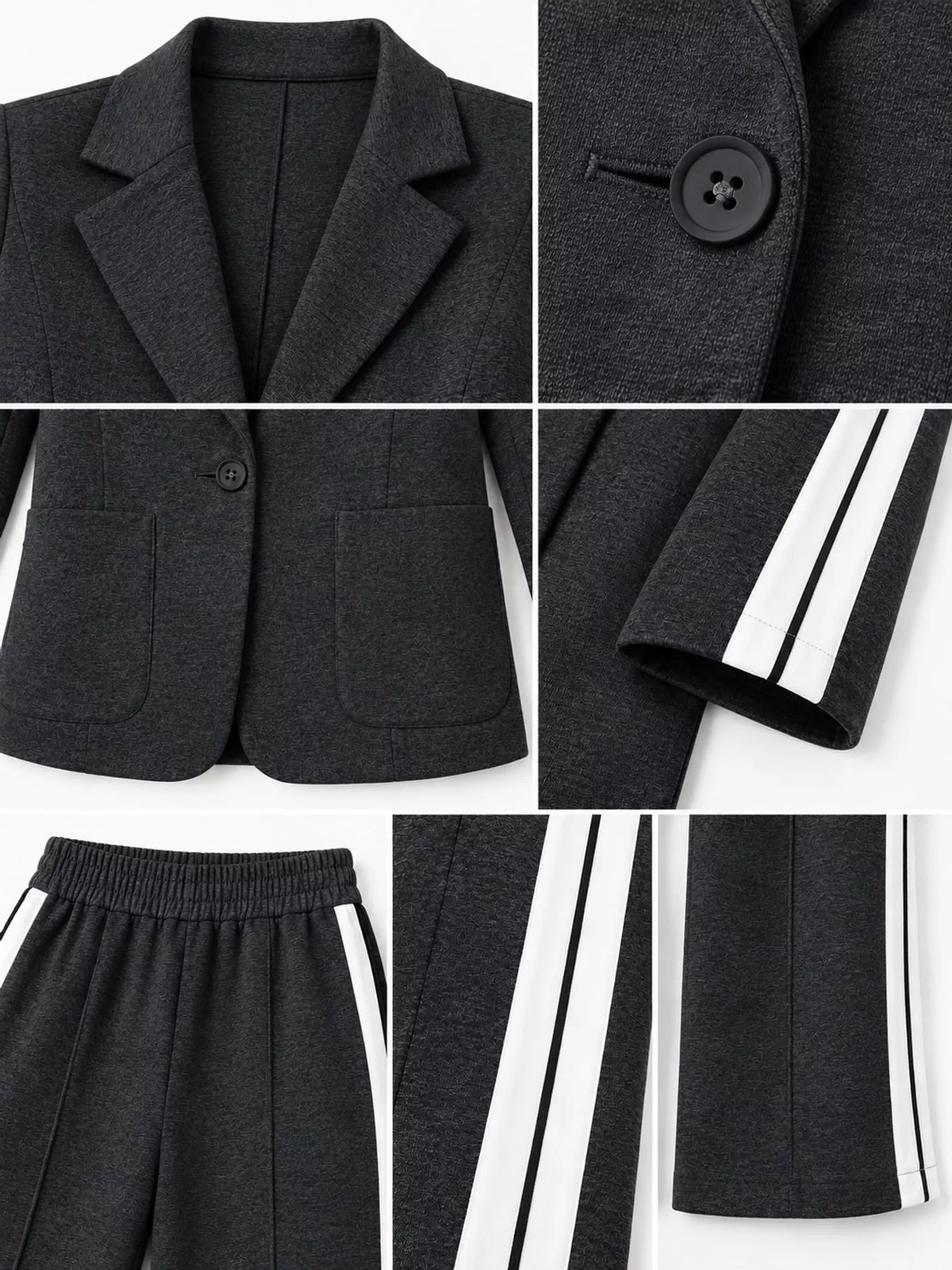 Set with Side Stripe Detail — garment construction details