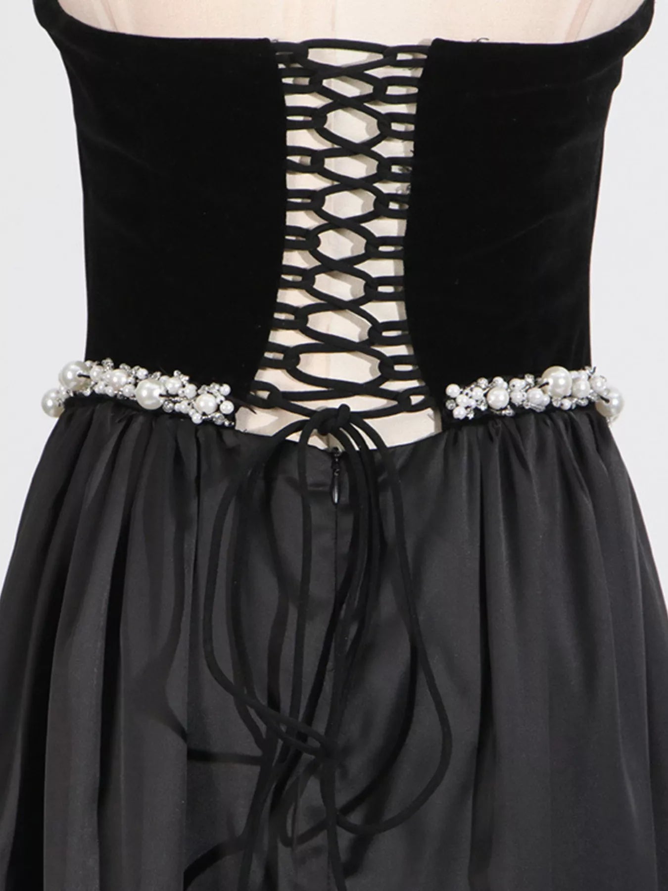Trendsi Lace Up Back Tube Maxi Dress -