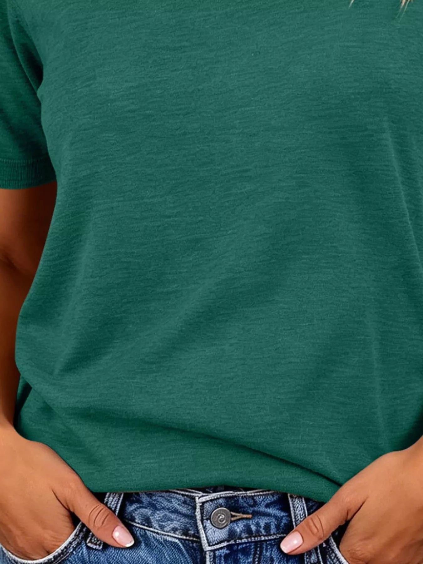 Trendsi Classic Crew Neck Short Sleeve Knit Top -