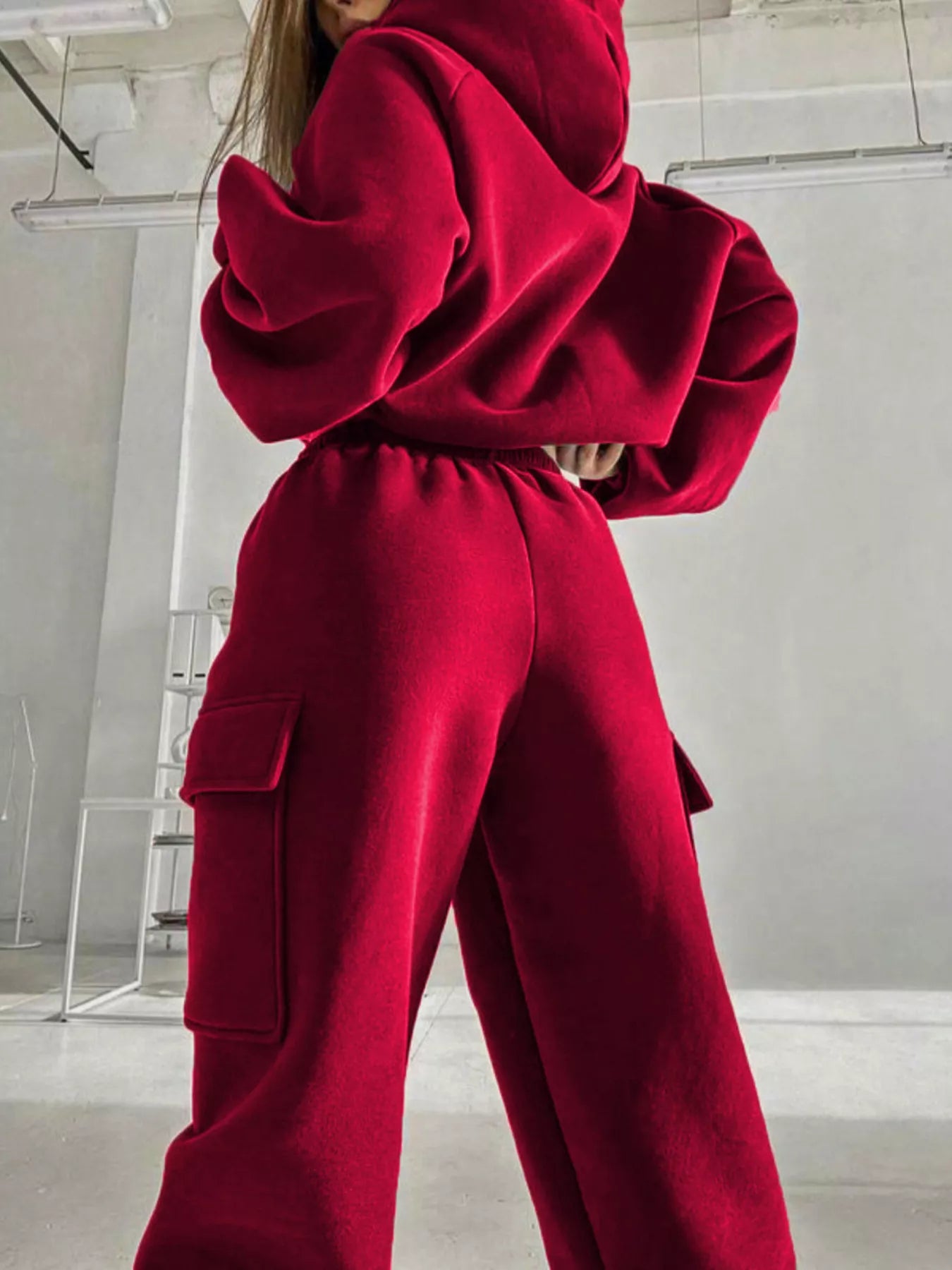 Trendsi Kangaroo Pocket Hoodie and Joggers Set -