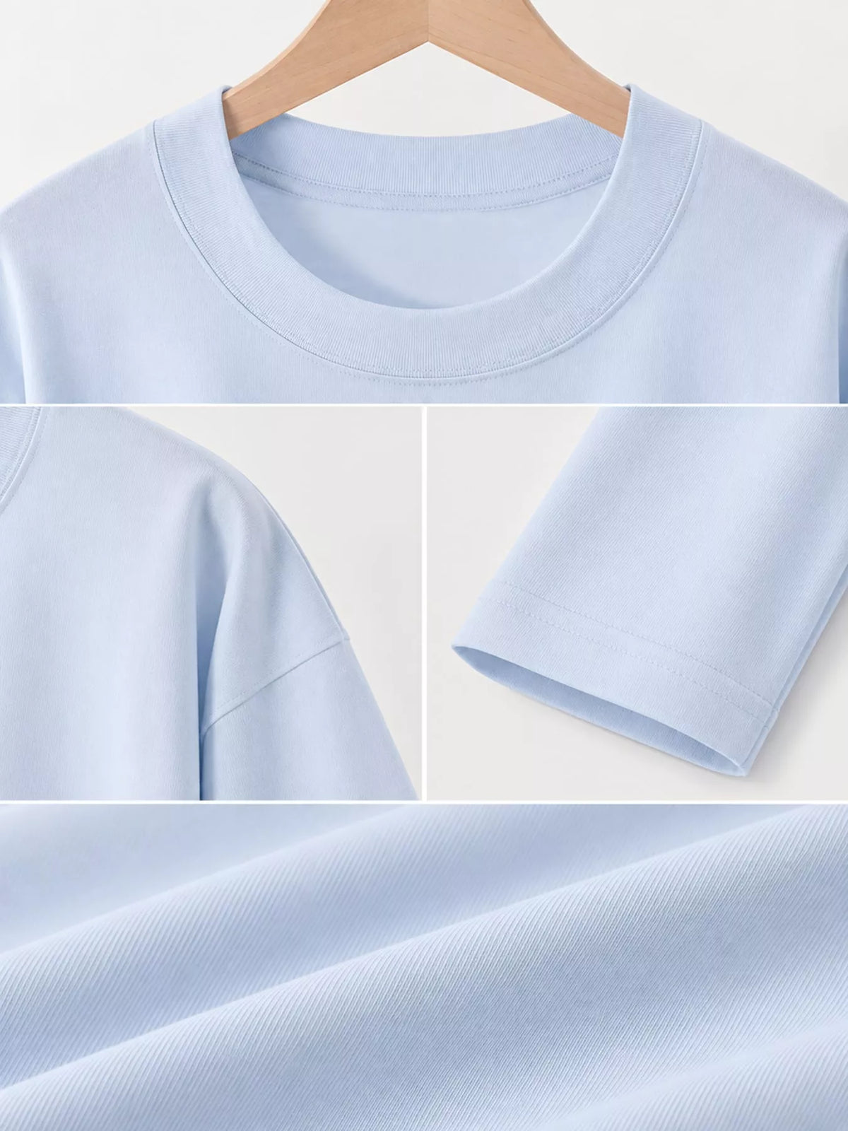 Solid Long-Sleeve Crew Neck T-Shirt — garment construction details