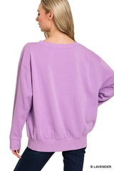 Trendsi Zenana Fleece Boat Neck Sweatshirt -