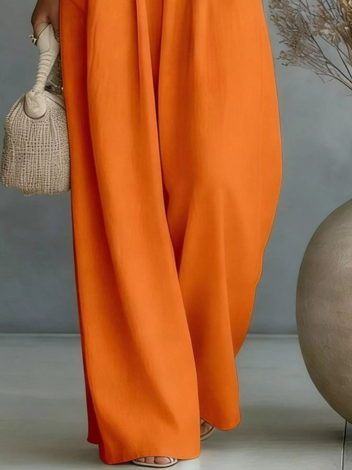 Trendsi Full Size Half Sleeve Wide-Leg Jumpsuit Plus Size -