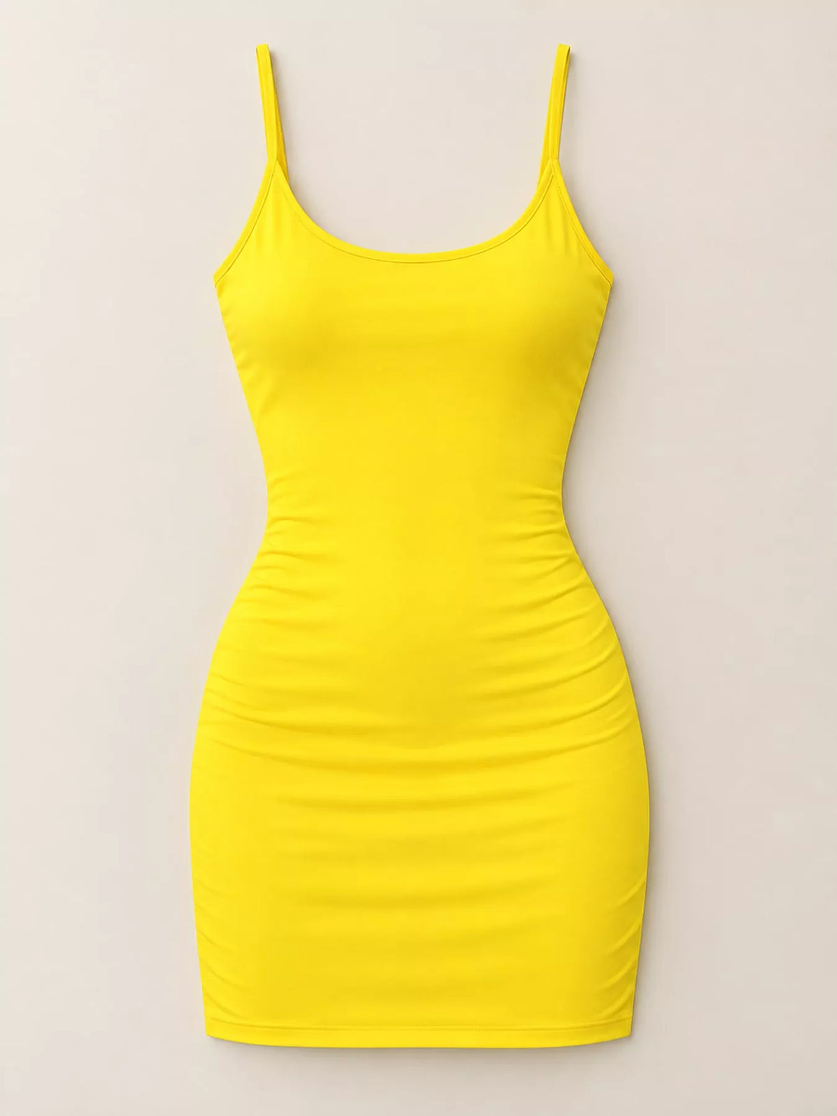 Camisole mini dress, yellow flat lay