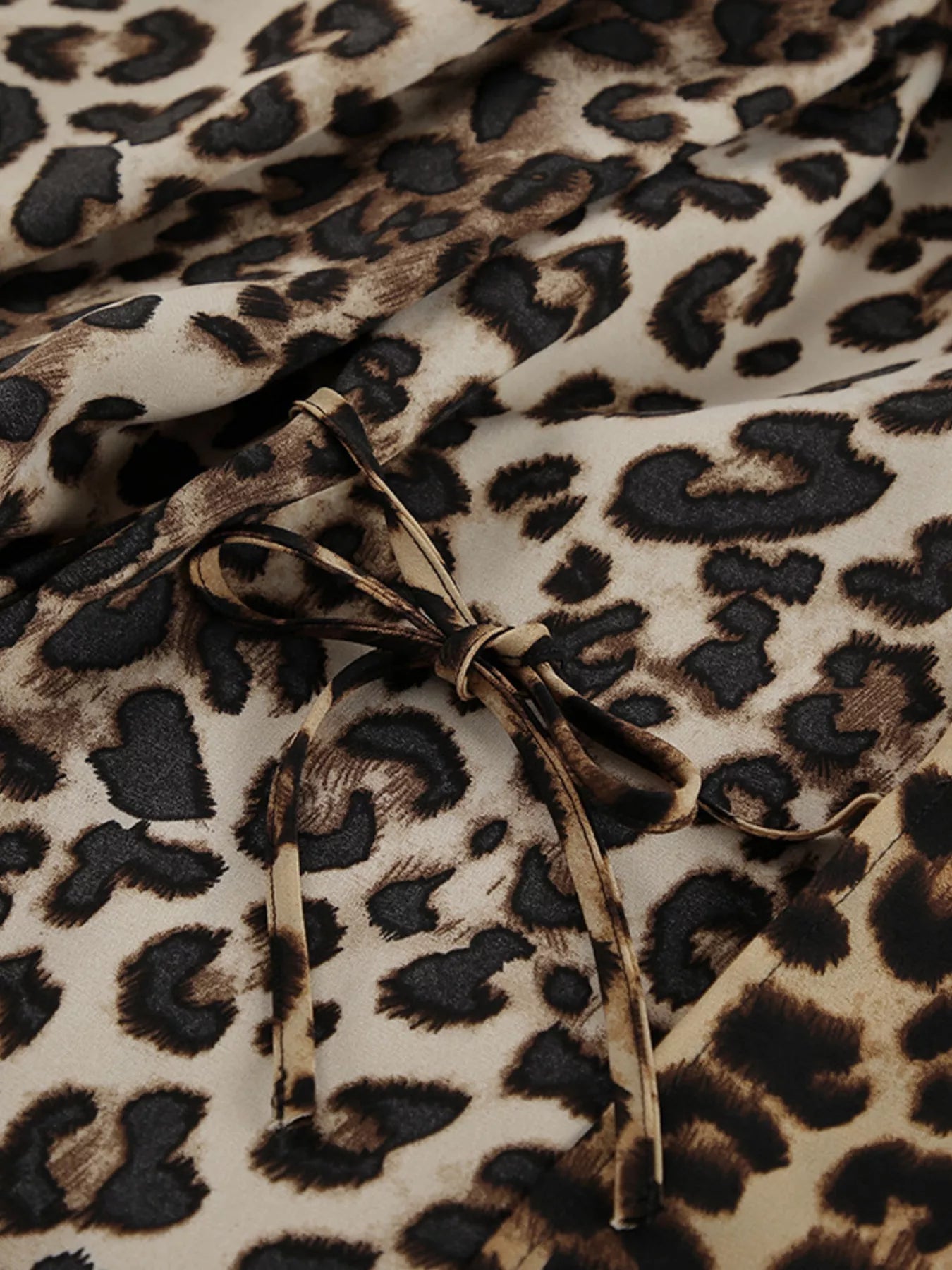 Trendsi Leopard Cardigan and Wide Leg Pants Lounge Set -