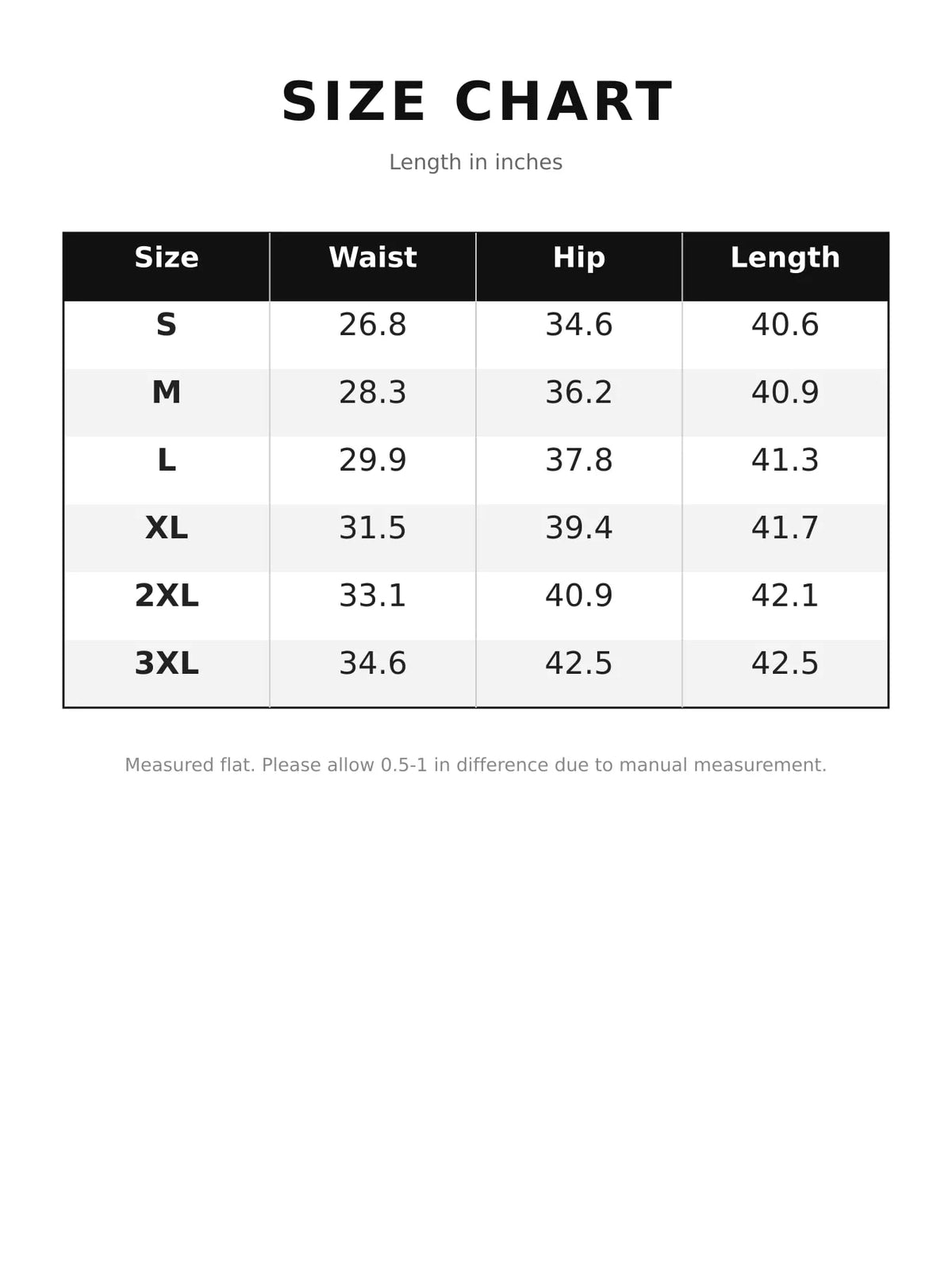Size chart for high-waisted camouflage wide-leg jeans