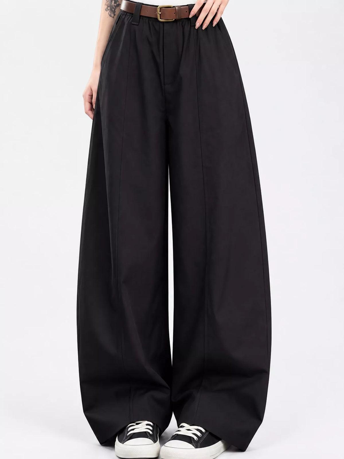 Black wide-leg pants