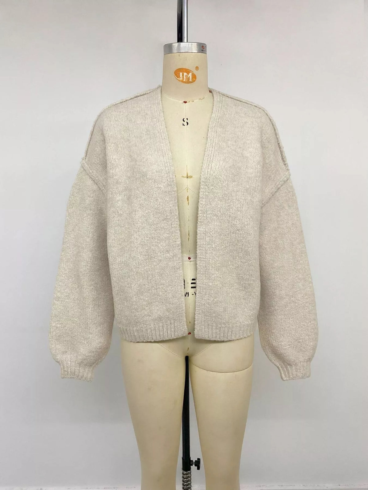 Open front dropped shoulder cardigan