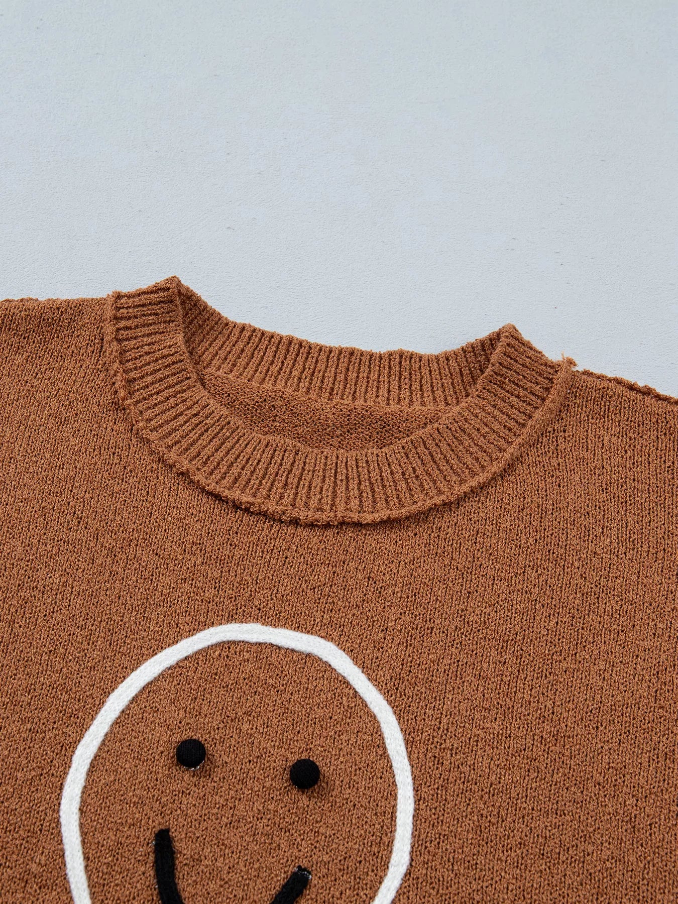 Trendsi Oversized Drop Shoulder Round Neck Christmas Sweater -