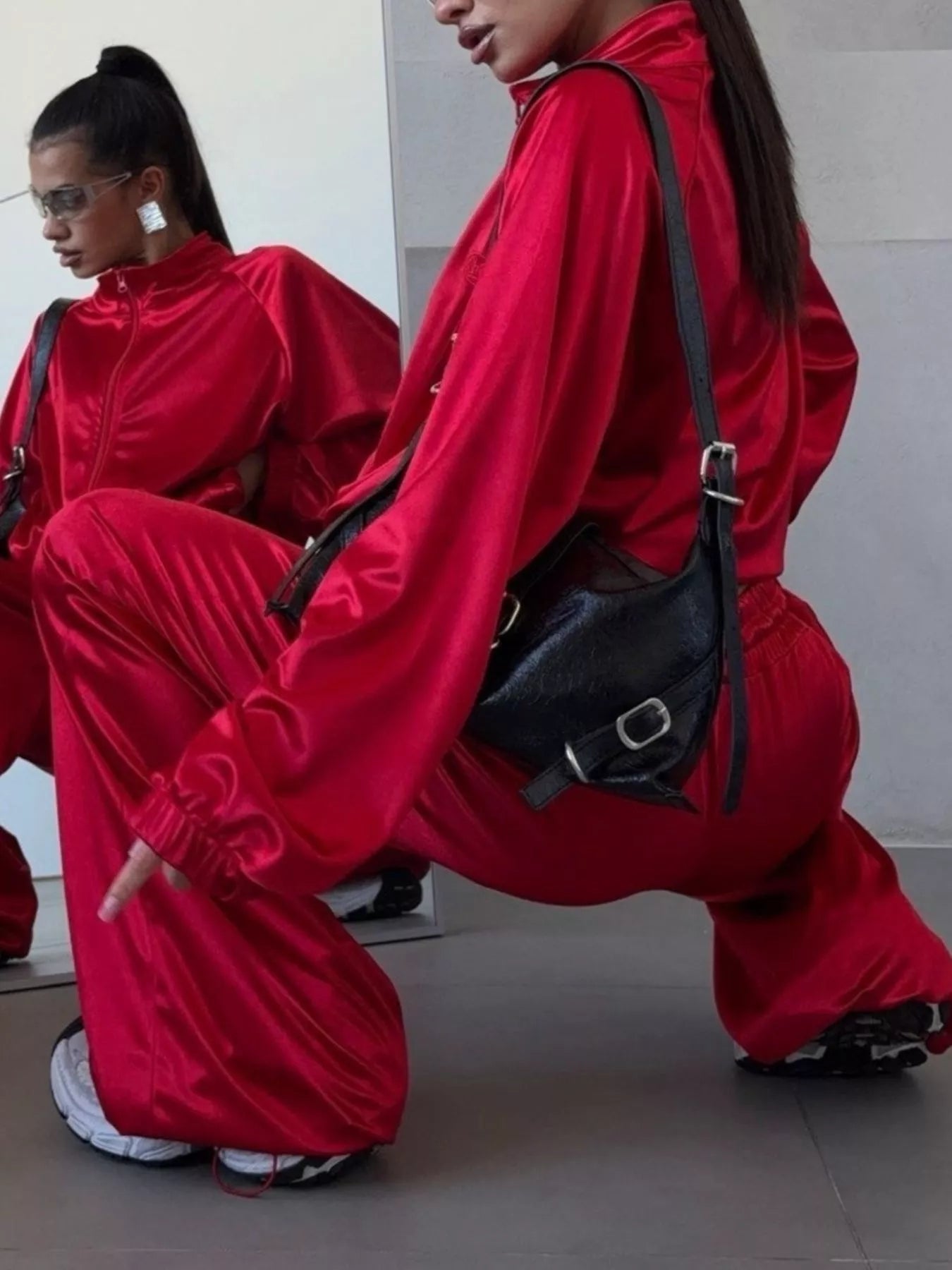 Trendsi Zip Up Raglan Sleeve Jacket and Pants Set -