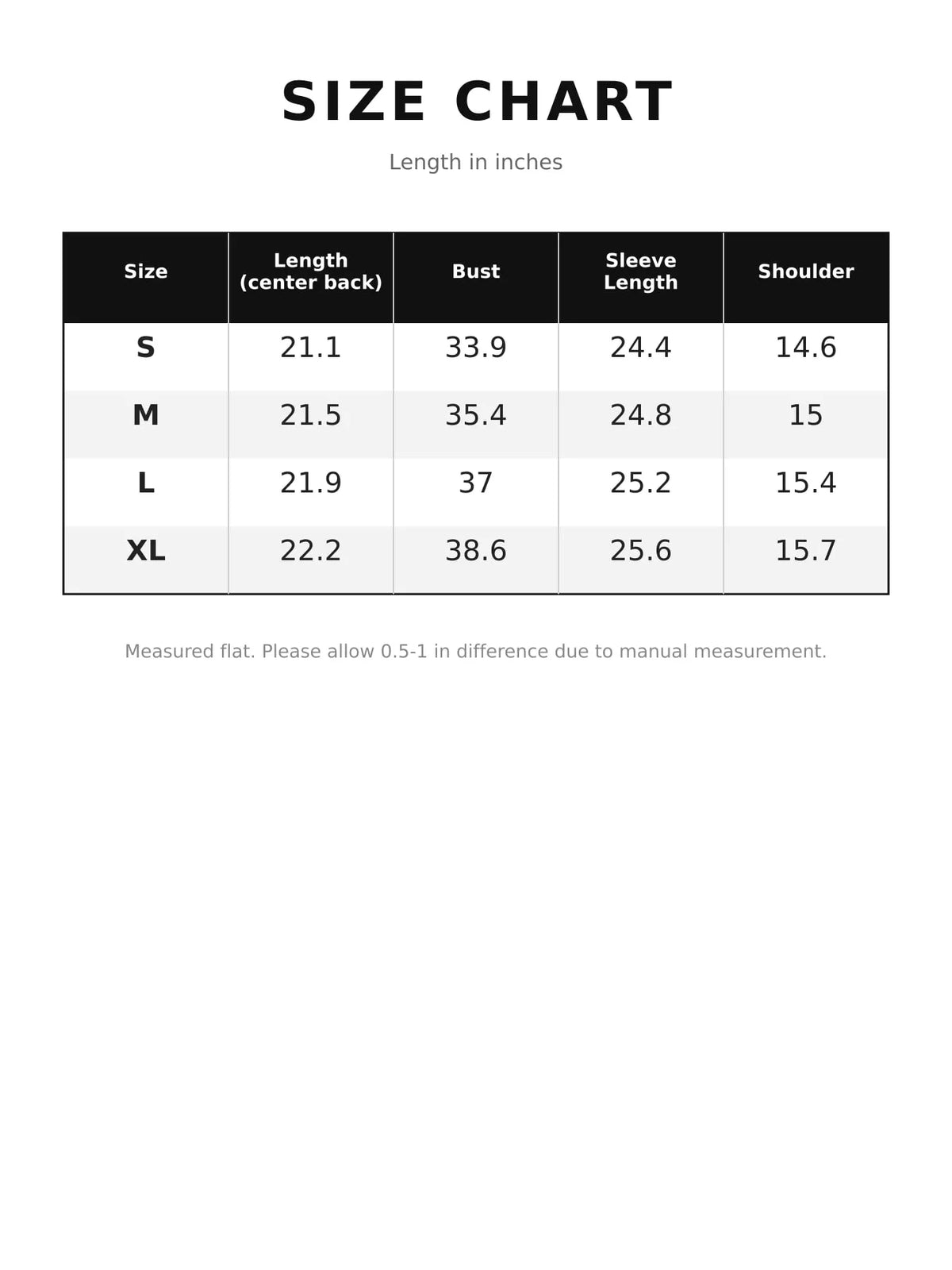 Size chart for floral print zip-up knit hoodie