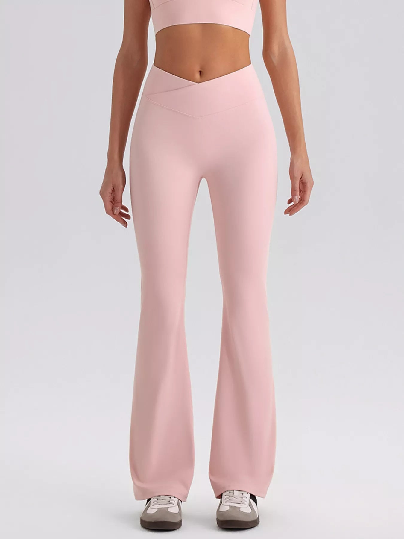 Trendsi Seamless Criss-Cross V-Neck Tank and Leggings Active Set -