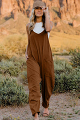 Trendsi Double Take Full Size V-Neck Sleeveless Jumpsuit with Pockets -