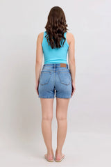 Trendsi Judy Blue Full Size 2 Button Denim Shorts with Pockets Plus Size -