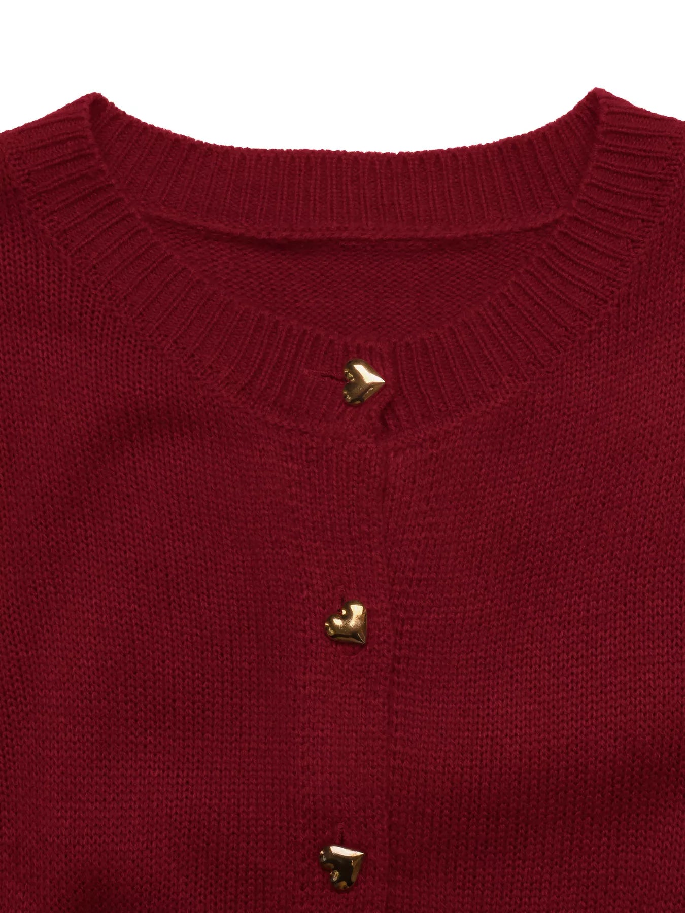 Trendsi Heart-Button Knit Cardigan -