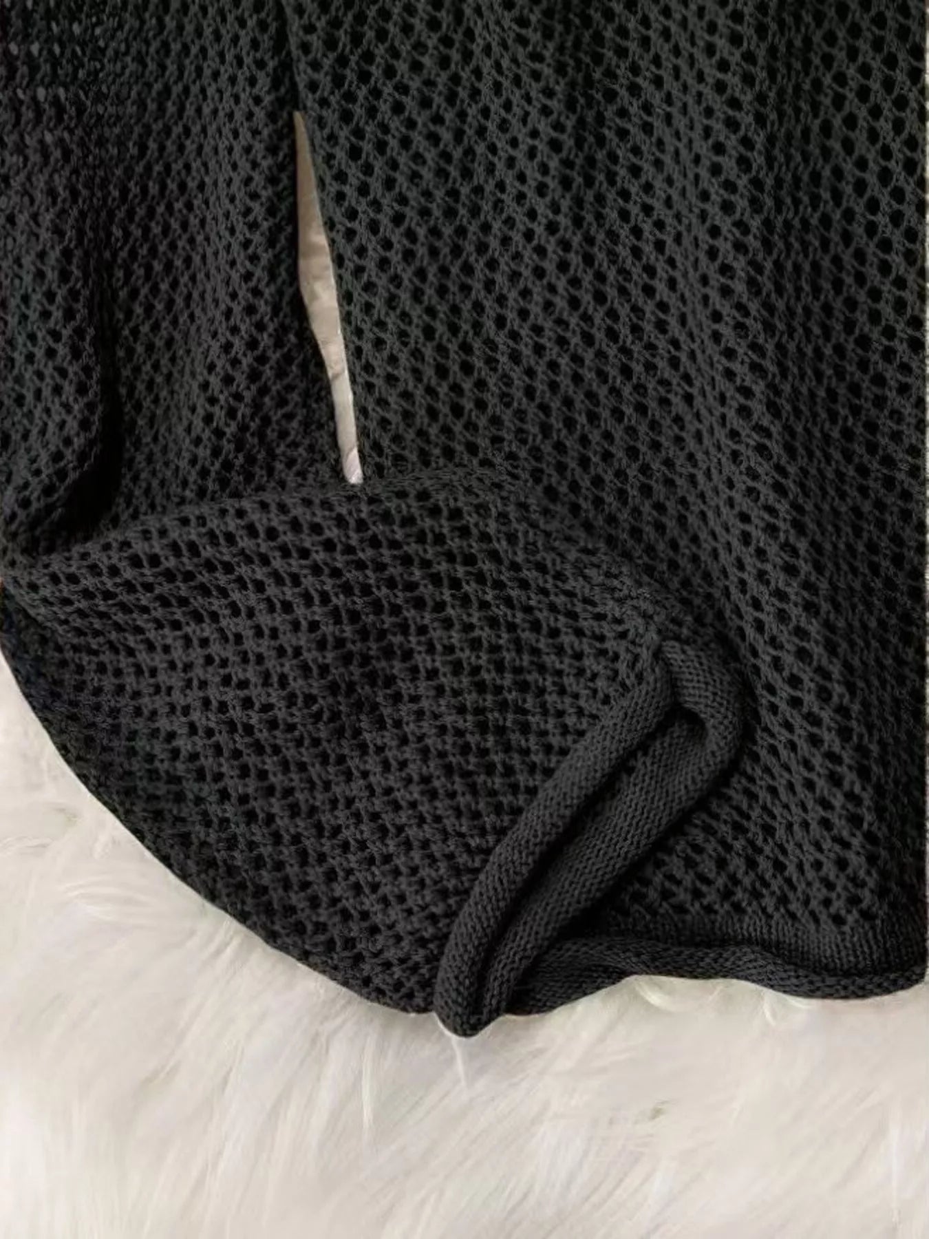 Trendsi Loose Knit Hooded Cover Up -