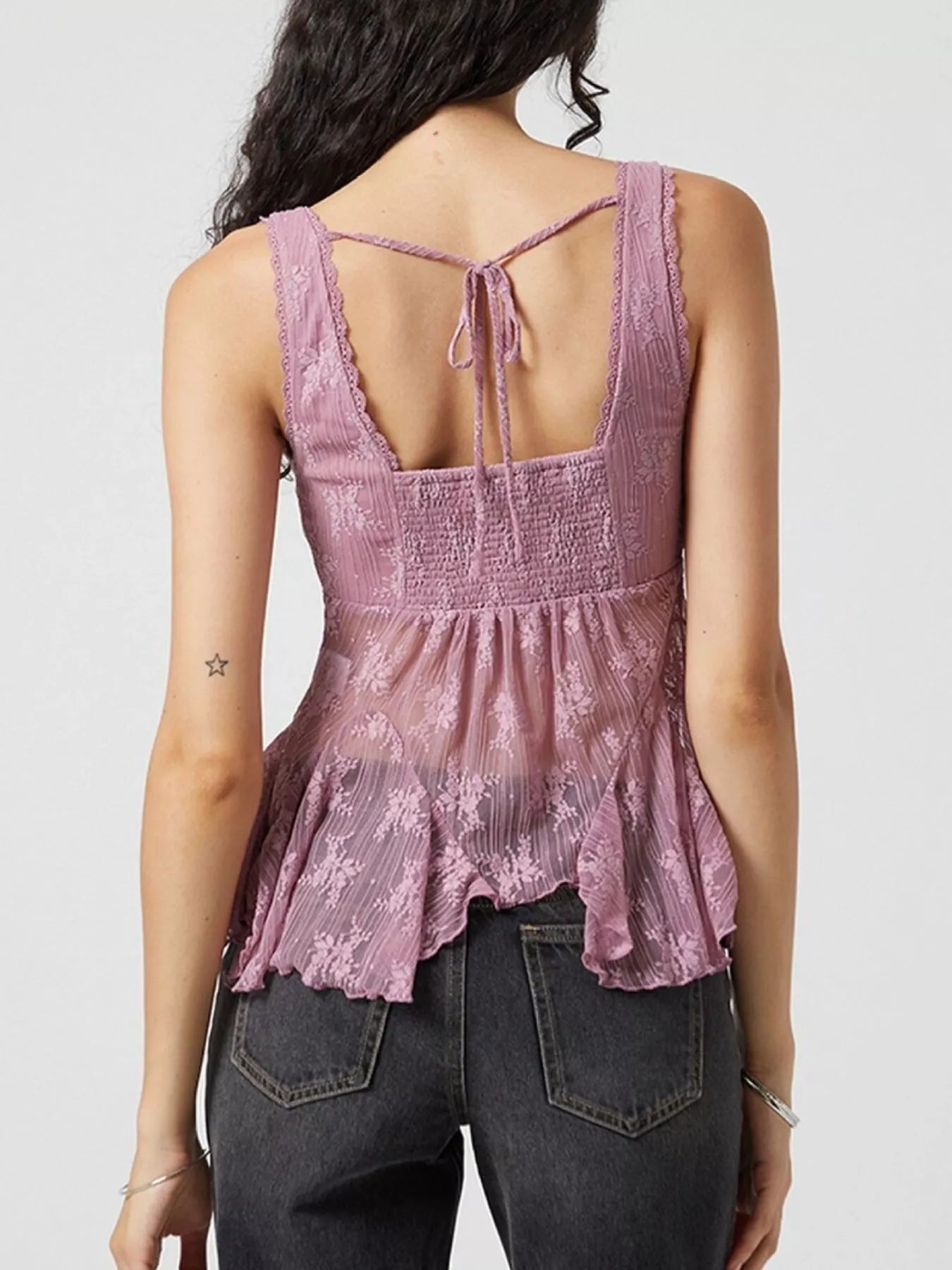Trendsi Lace V-Neck Tank -