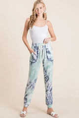 Trendsi BiBi Tie Dye French Terry Casual Sweat Pants -