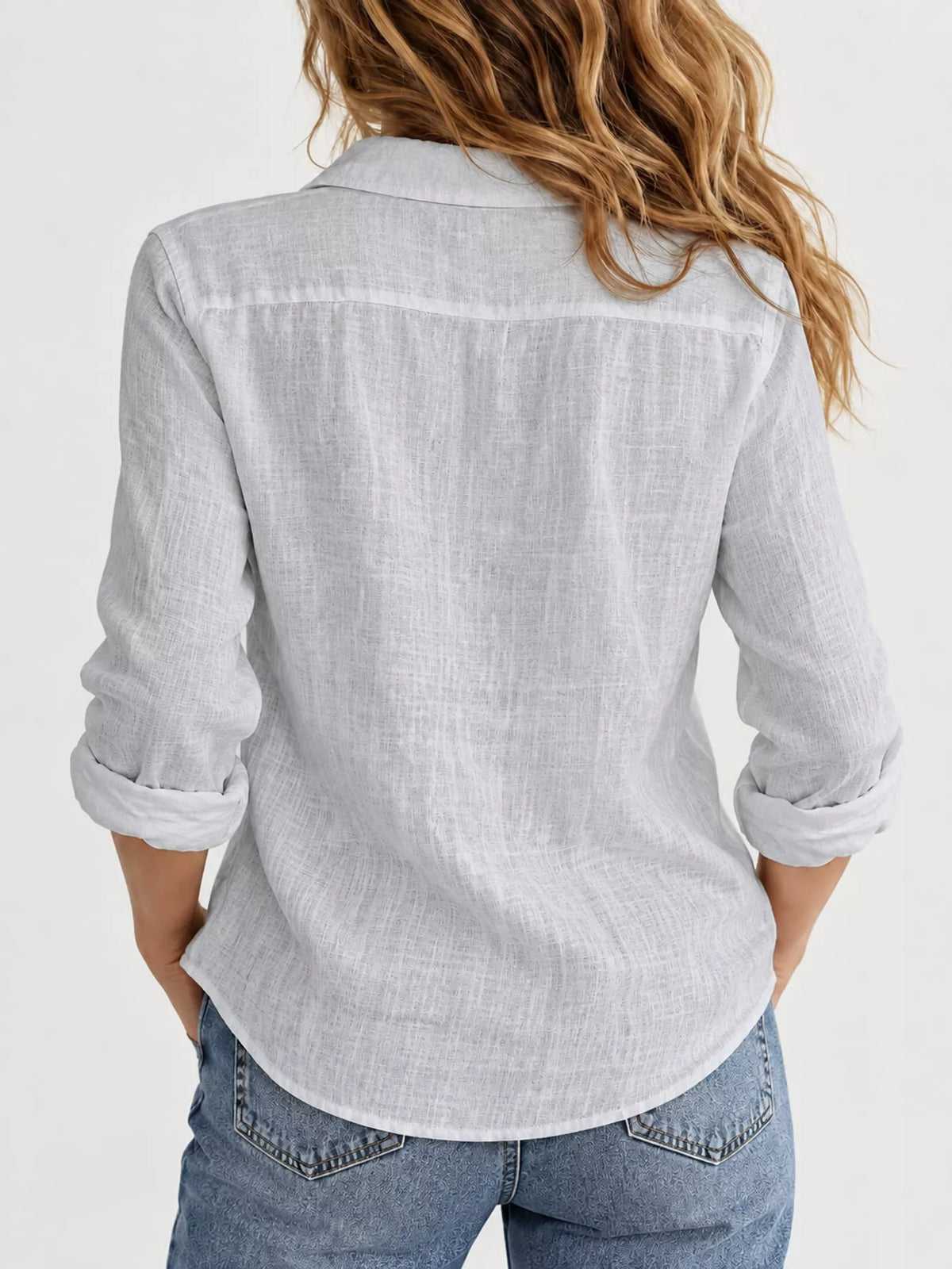 Button-Down Long Sleeve Shirt — back view
