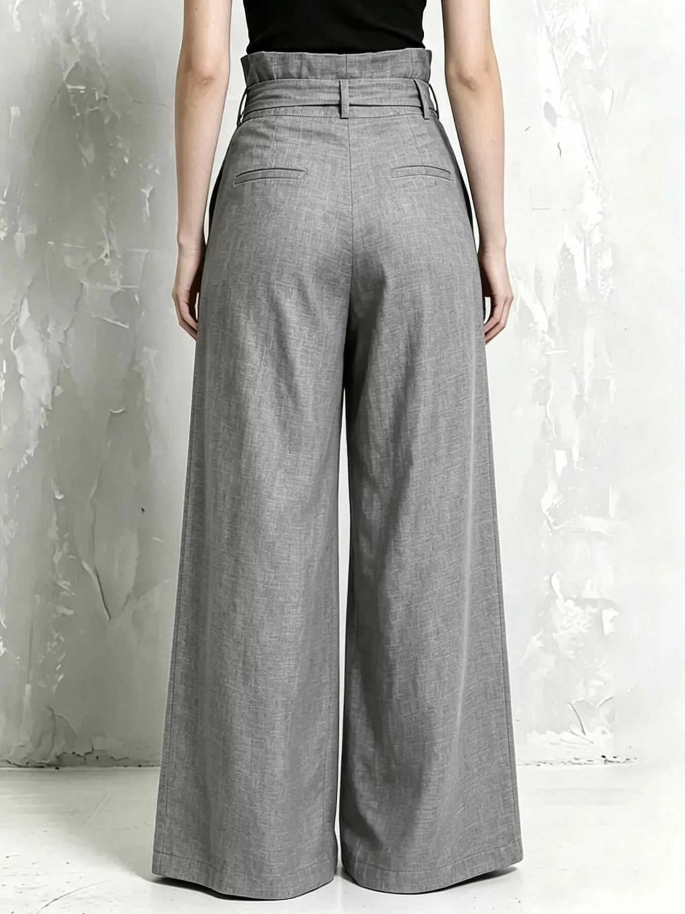 Trendsi Full Size Wide-Leg Paperbag Waist Pants Plus Size -