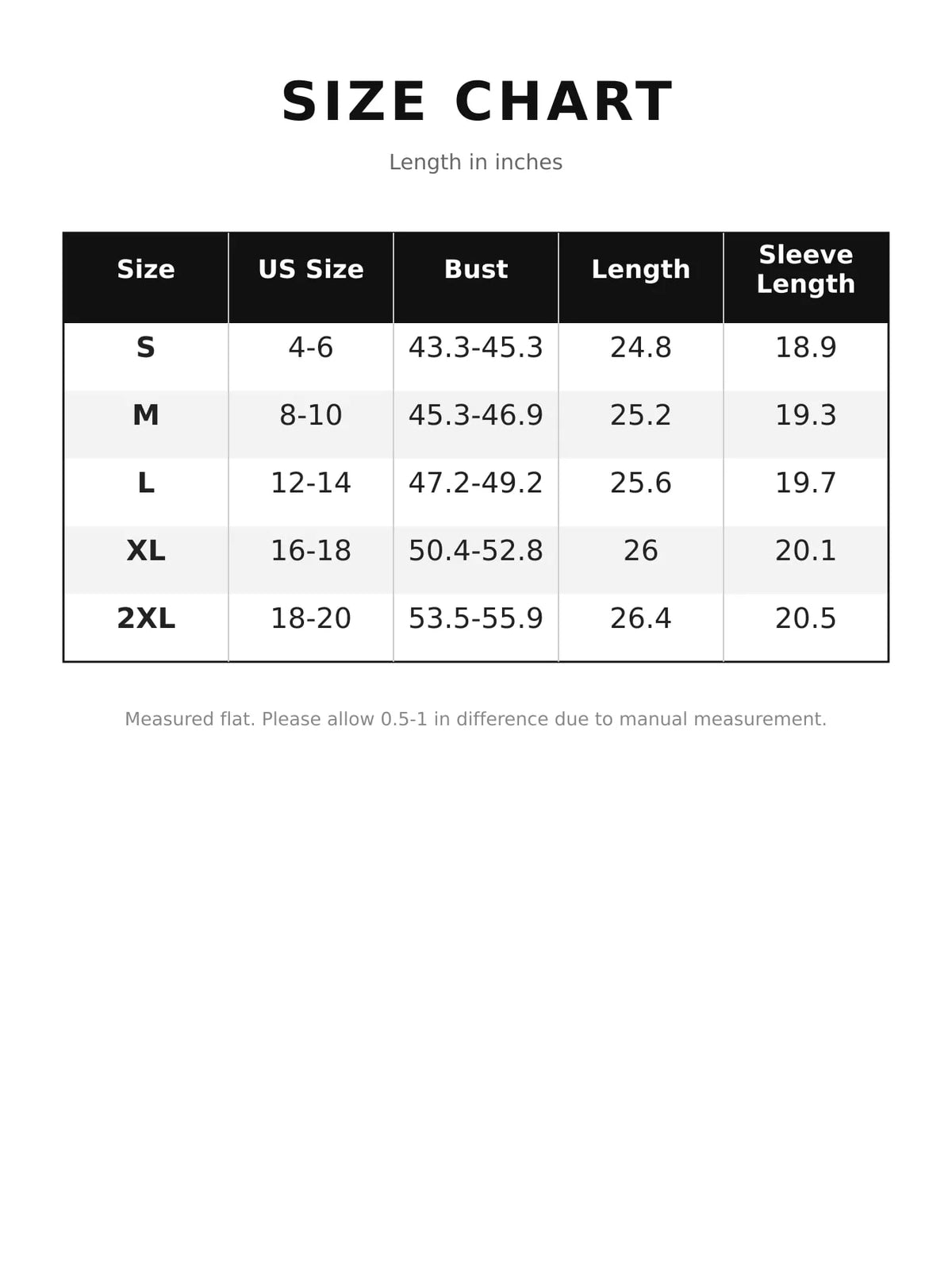 Size chart for women's button placket drawstring dropped shoulder hoodie