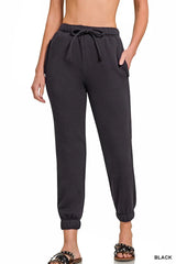 Trendsi Zenana Fleece Drawstring Joggers With Pocket -