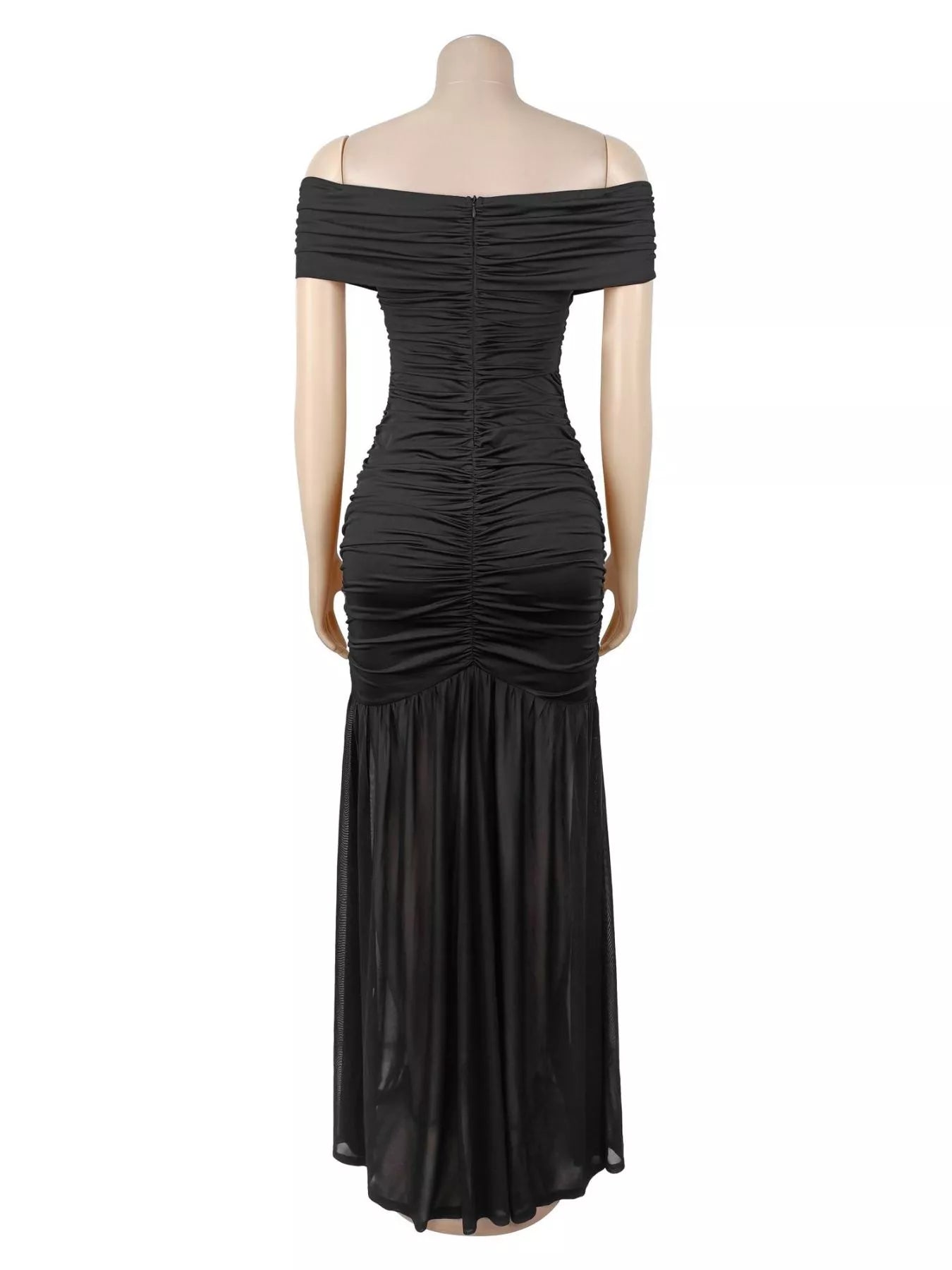 Trendsi Off-Shoulder Ruched Mermaid Maxi Dress -