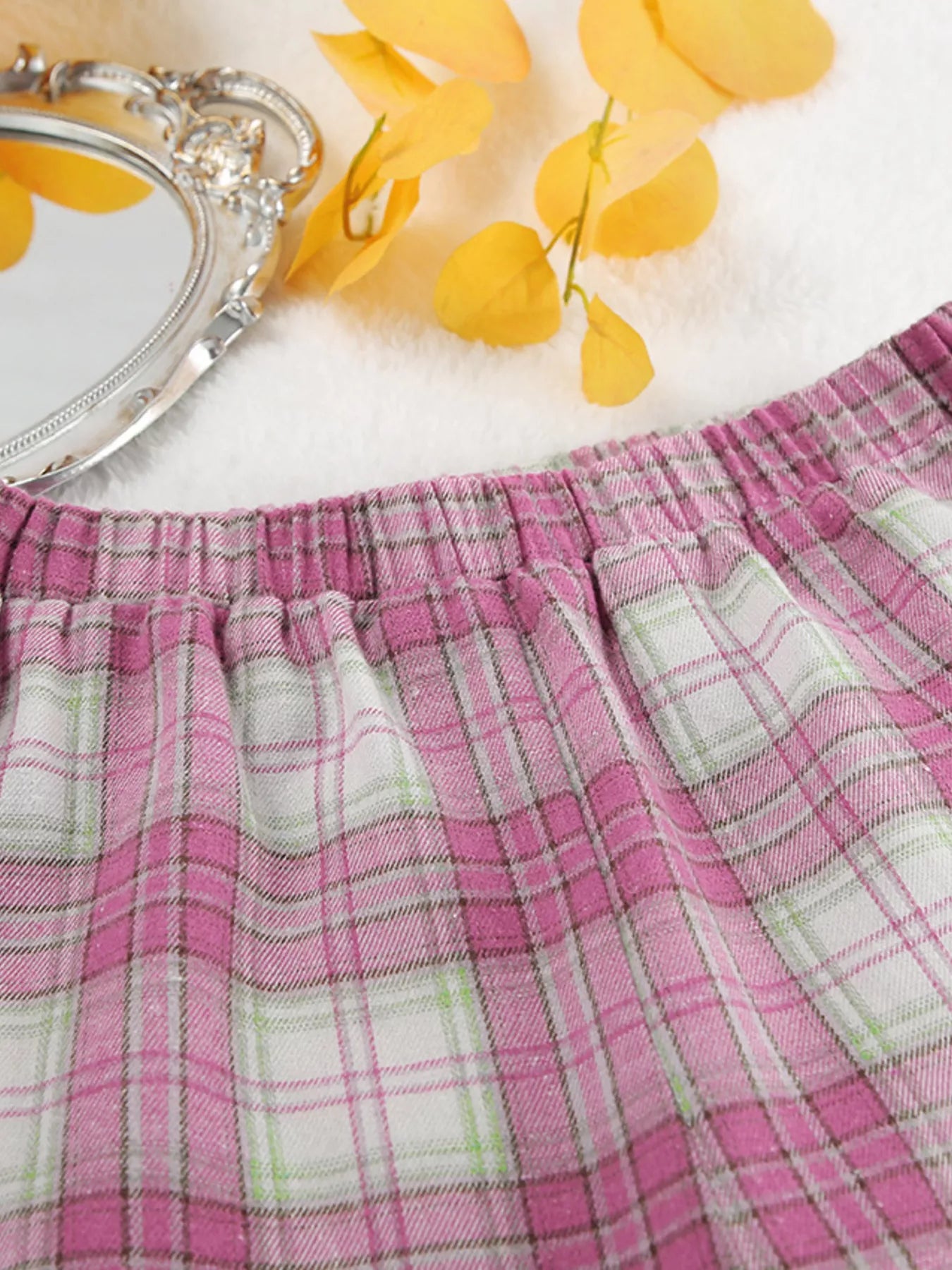 Trendsi Plaid Long Sleeve Shirt and Pants Set -