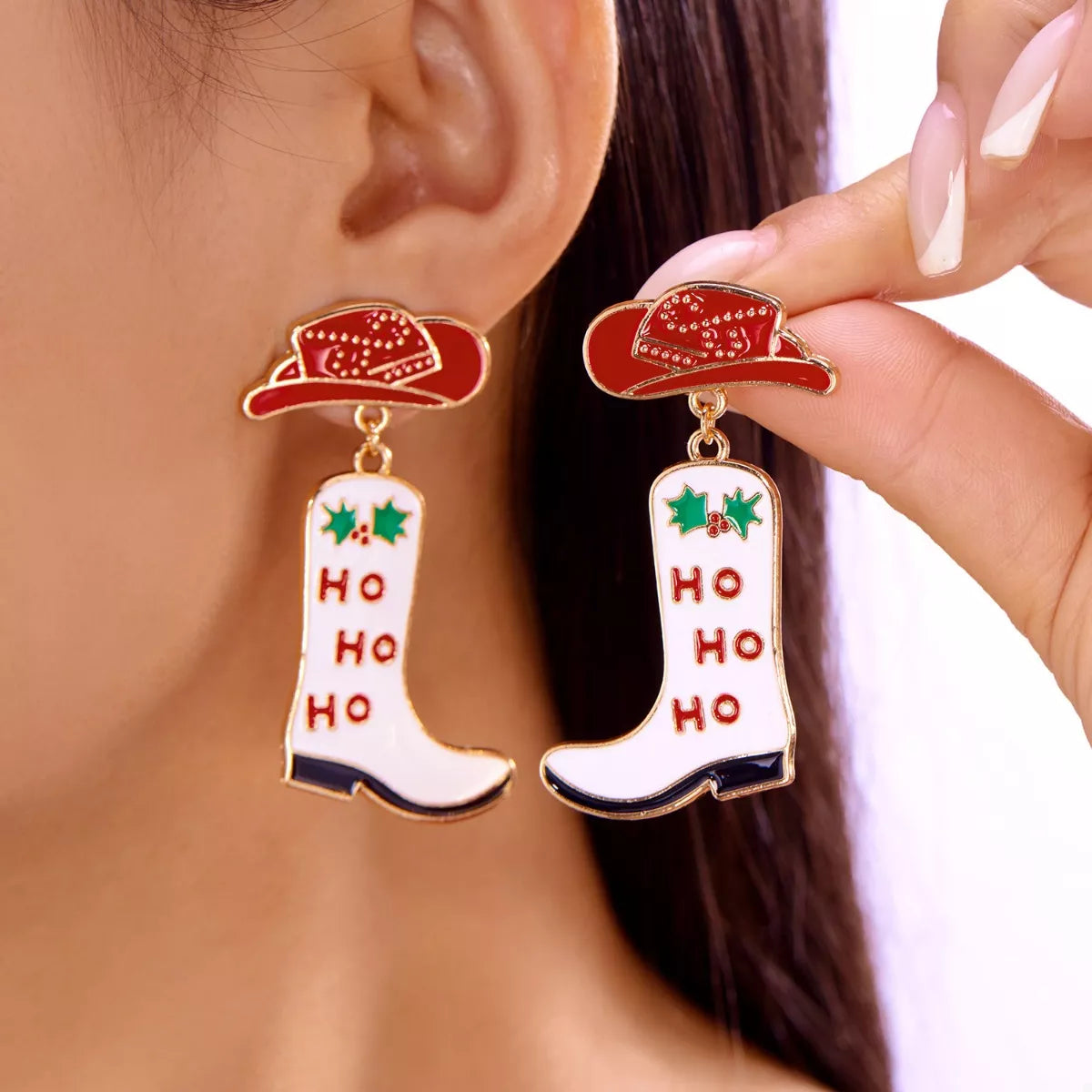 Trendsi Christmas Cowboy Boots Earrings -