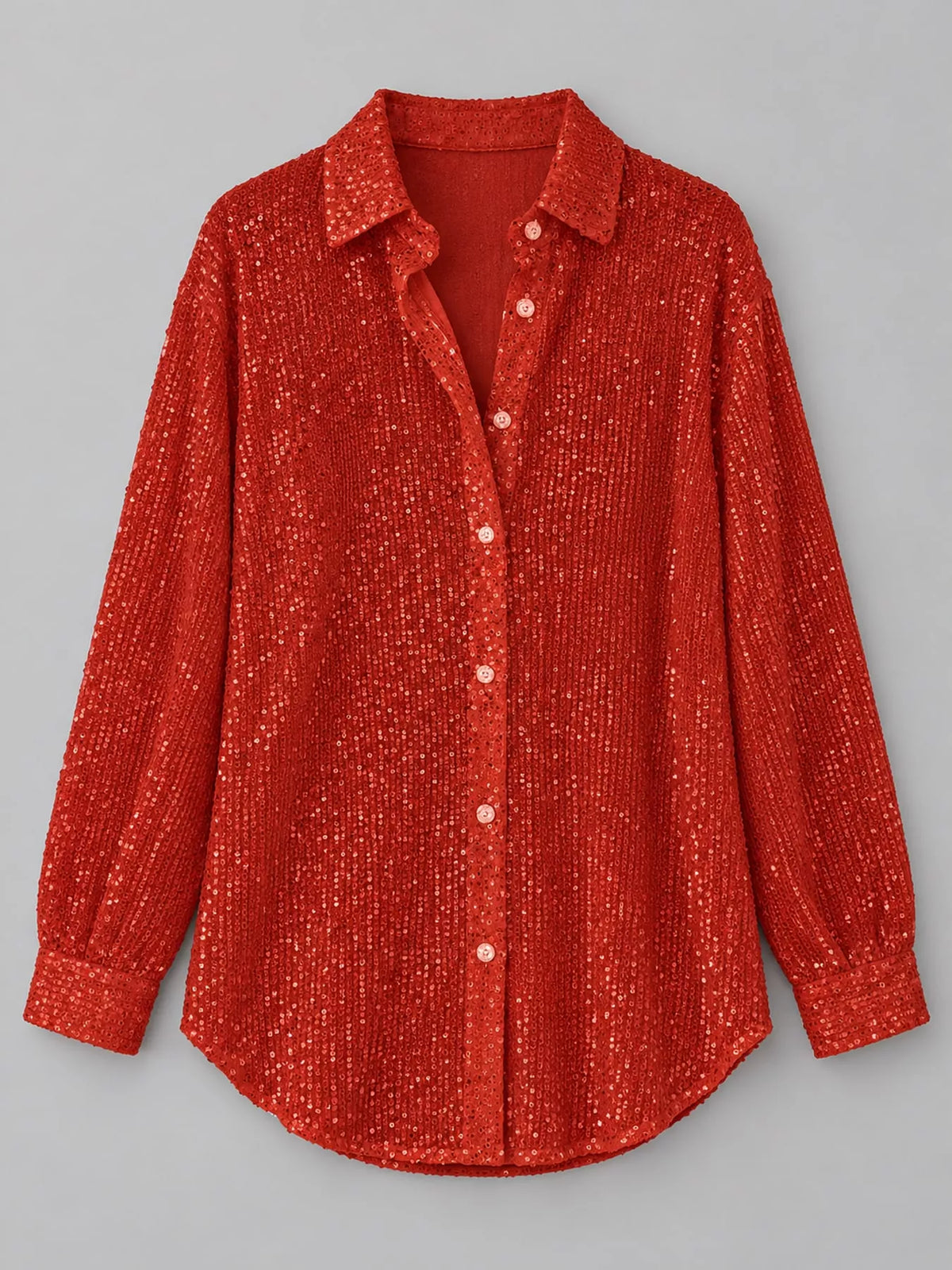 Sequin shirt, red hanging front