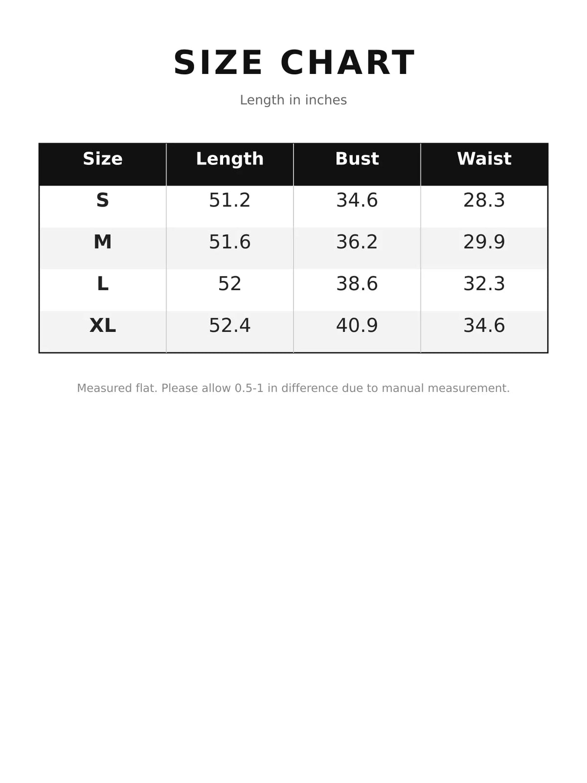 Off-shoulder short sleeve maxi dress, size and measurement chart