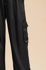 Trendsi Annie Wear Wide Leg Cargo Satin Pants -