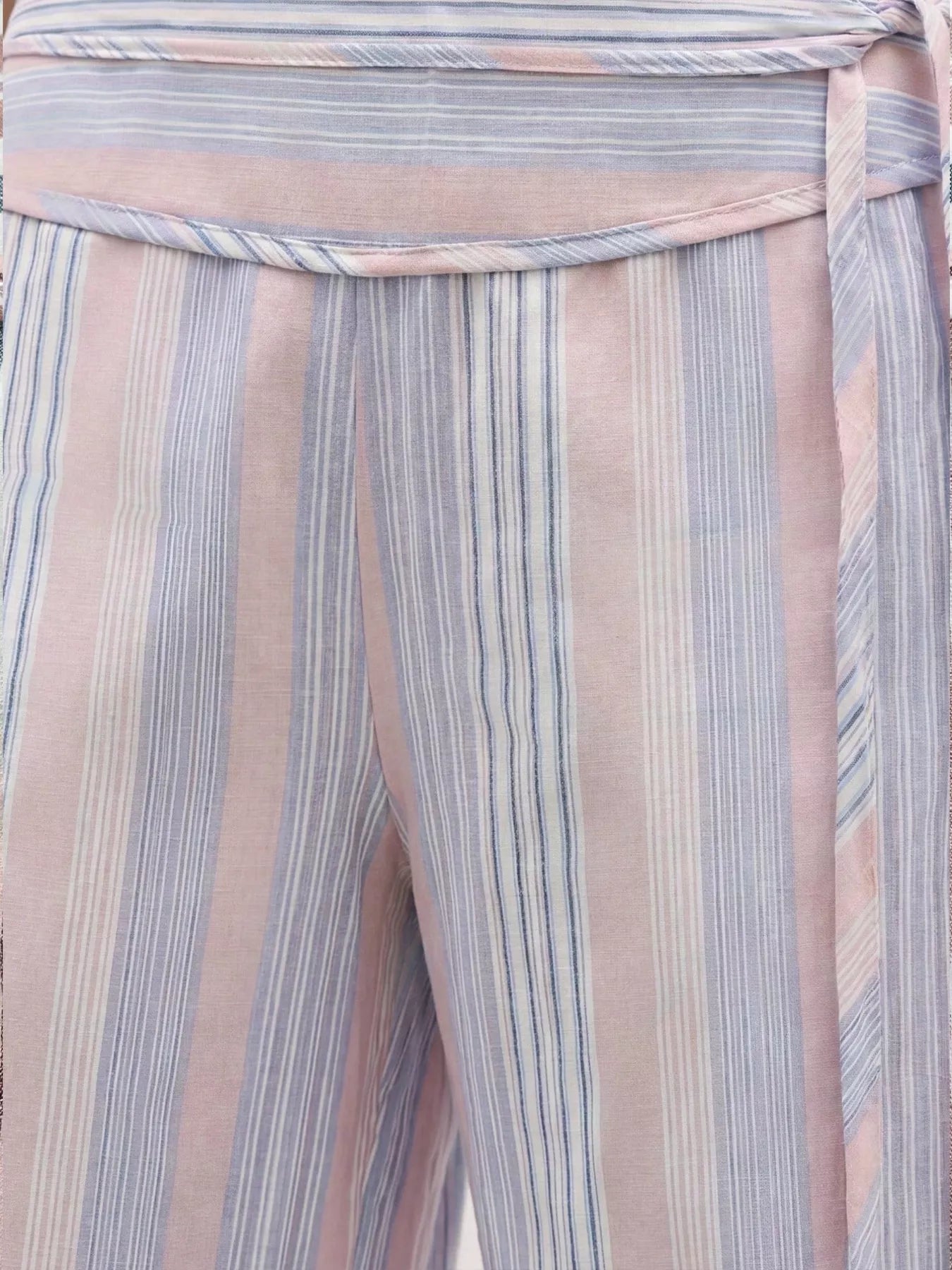 Trendsi Striped Wide-Leg Pants with Tie Waist -