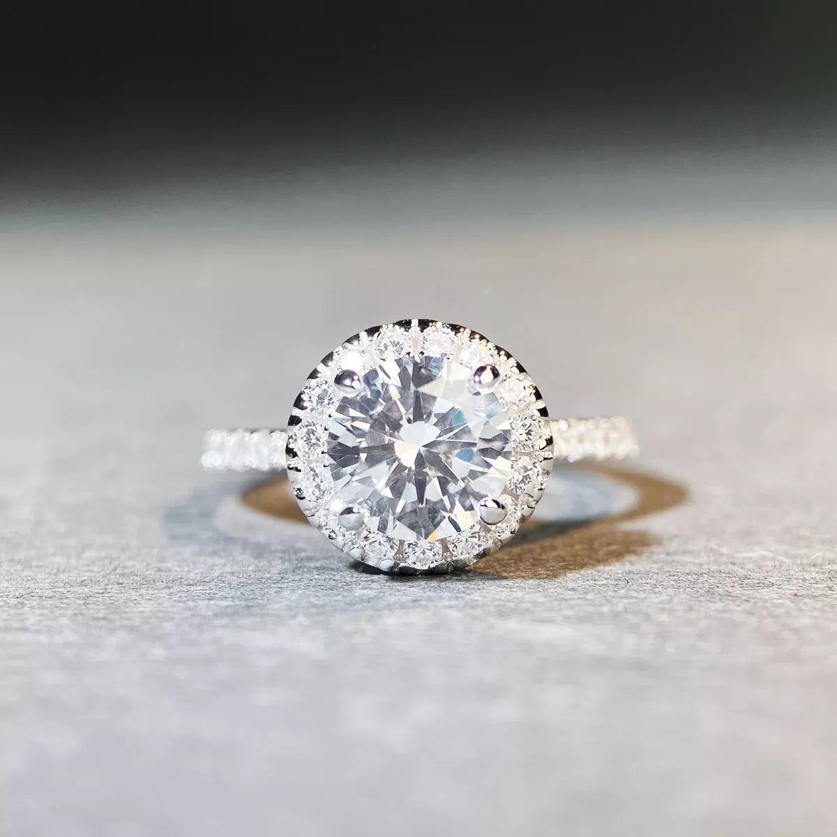 Trendsi 5 Carat Moissanite 925 Sterling Silver Round Ring -