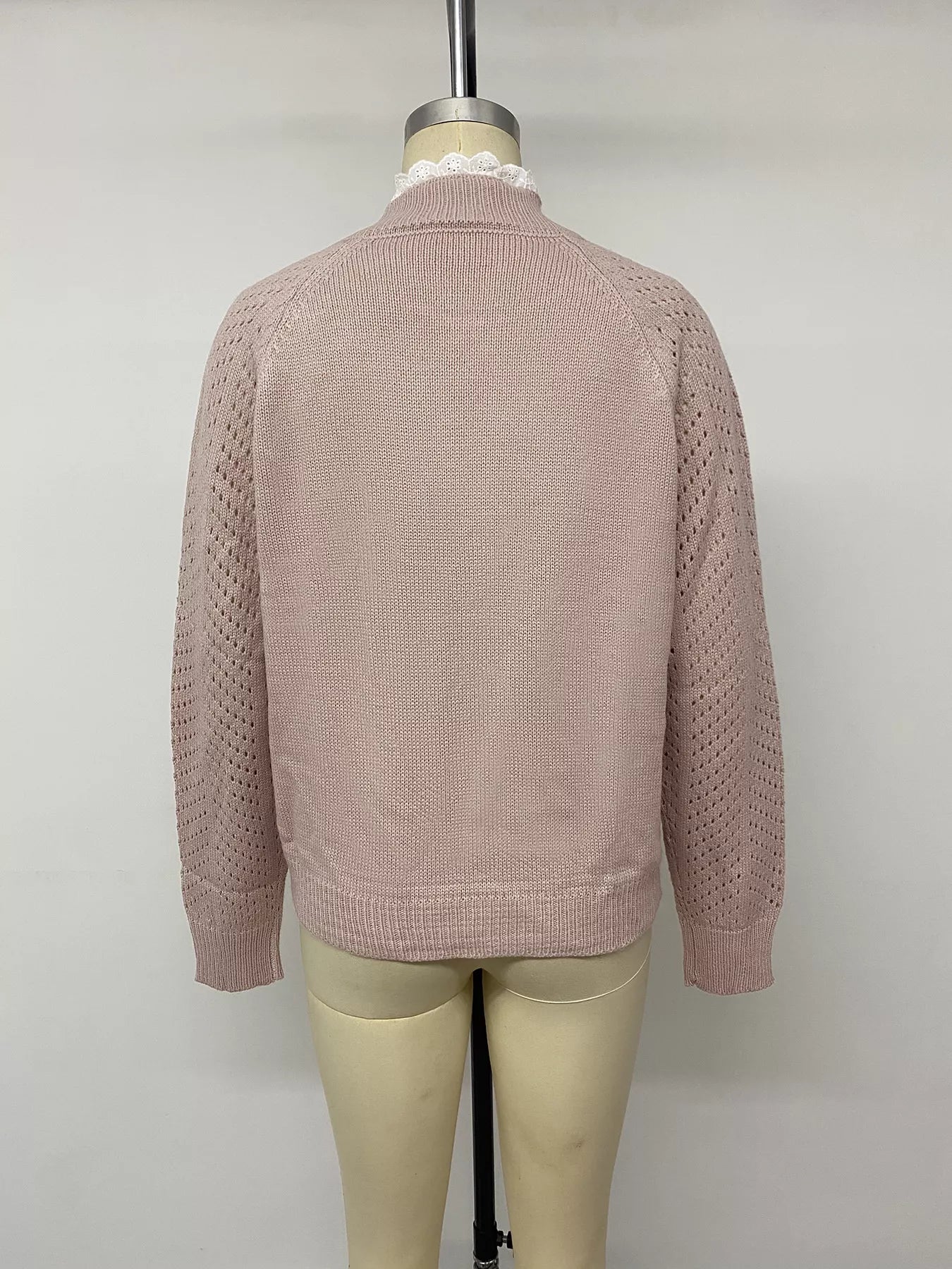 Trendsi Openwork Mock Neck Sweater -