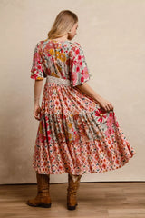 Trendsi BiBi Floral Print Mix and Match Midi Dress - Dresses
