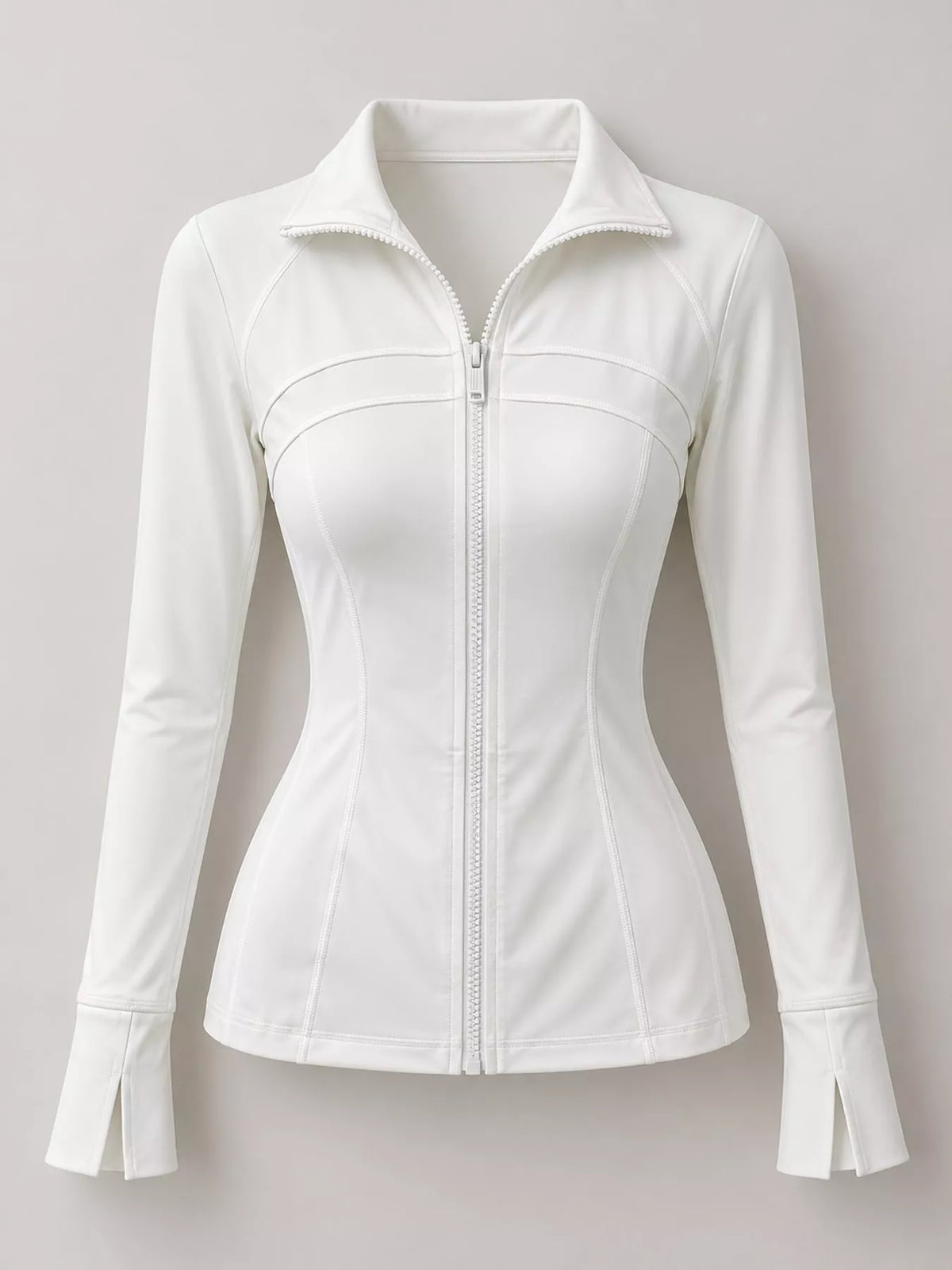 White quick-dry zip-up jacket