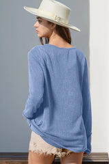 Trendsi Double Take Full Size Notched Thumbhole Long Sleeve T-Shirt -