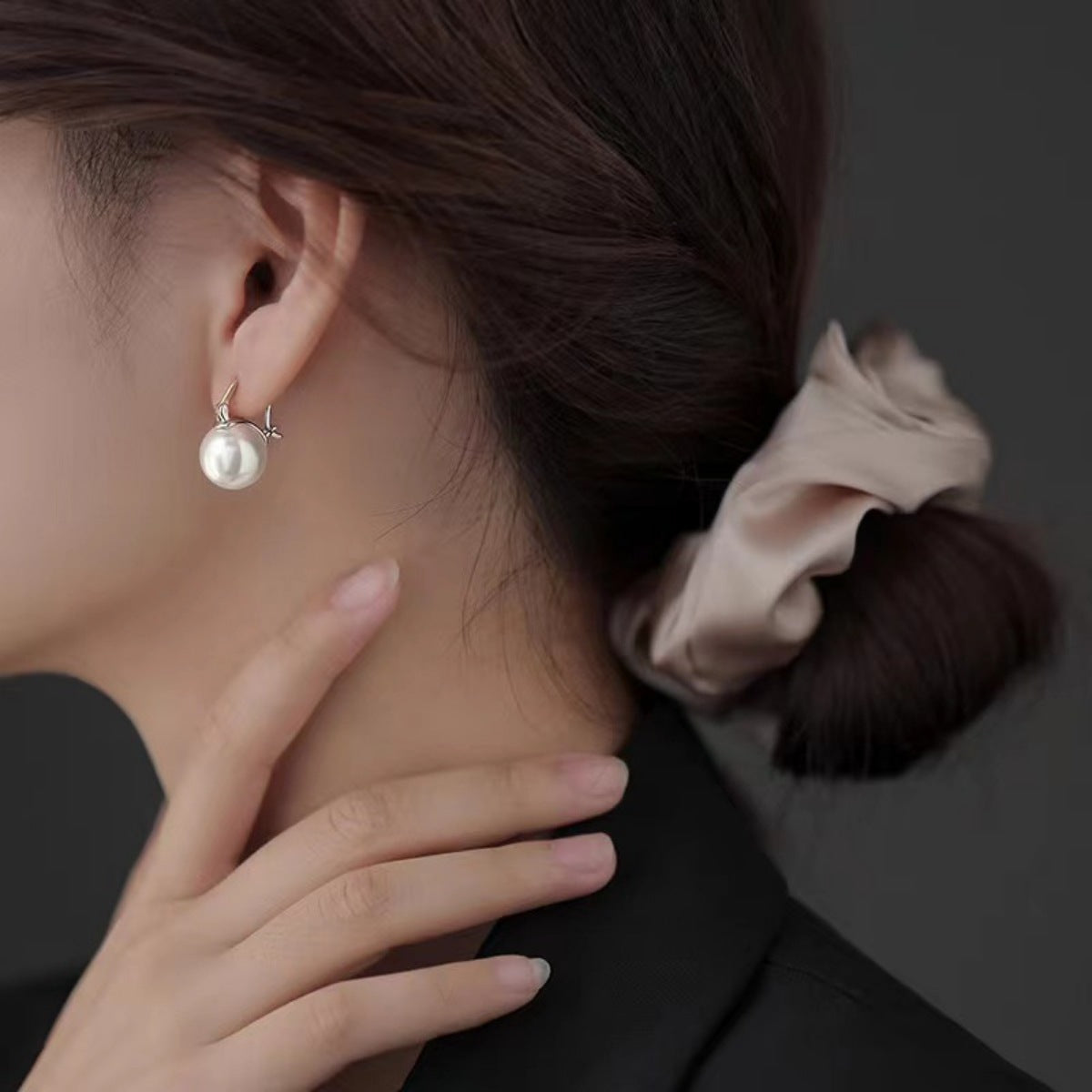 Trendsi 18K Gold-Plated Pearl Earrings -