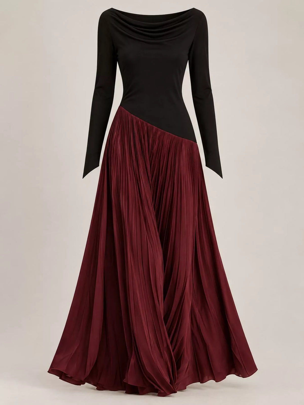 Cowl neck long sleeve maxi dress, product view