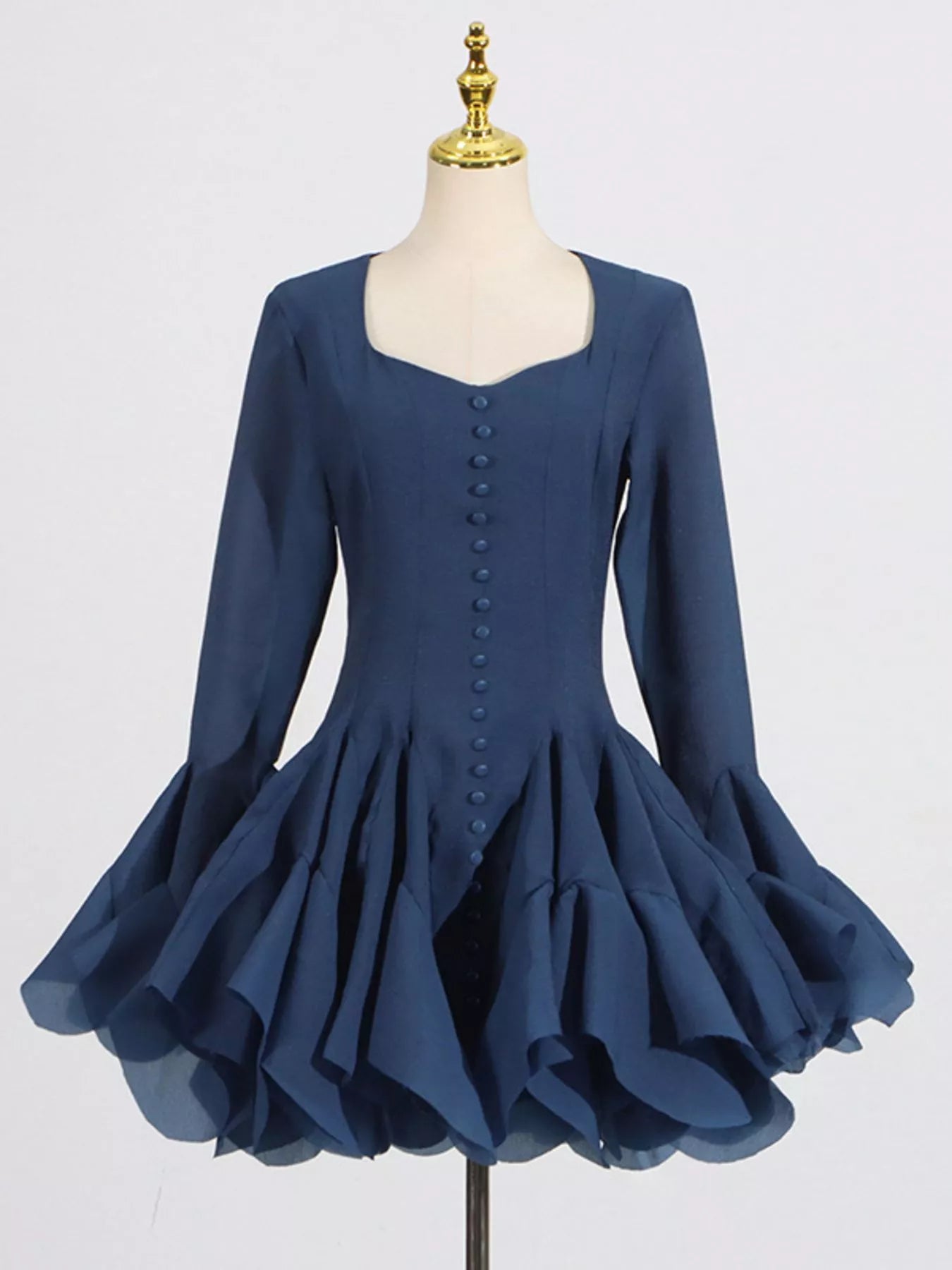 Trendsi Ruffled Flare Sleeve Mini Dress -