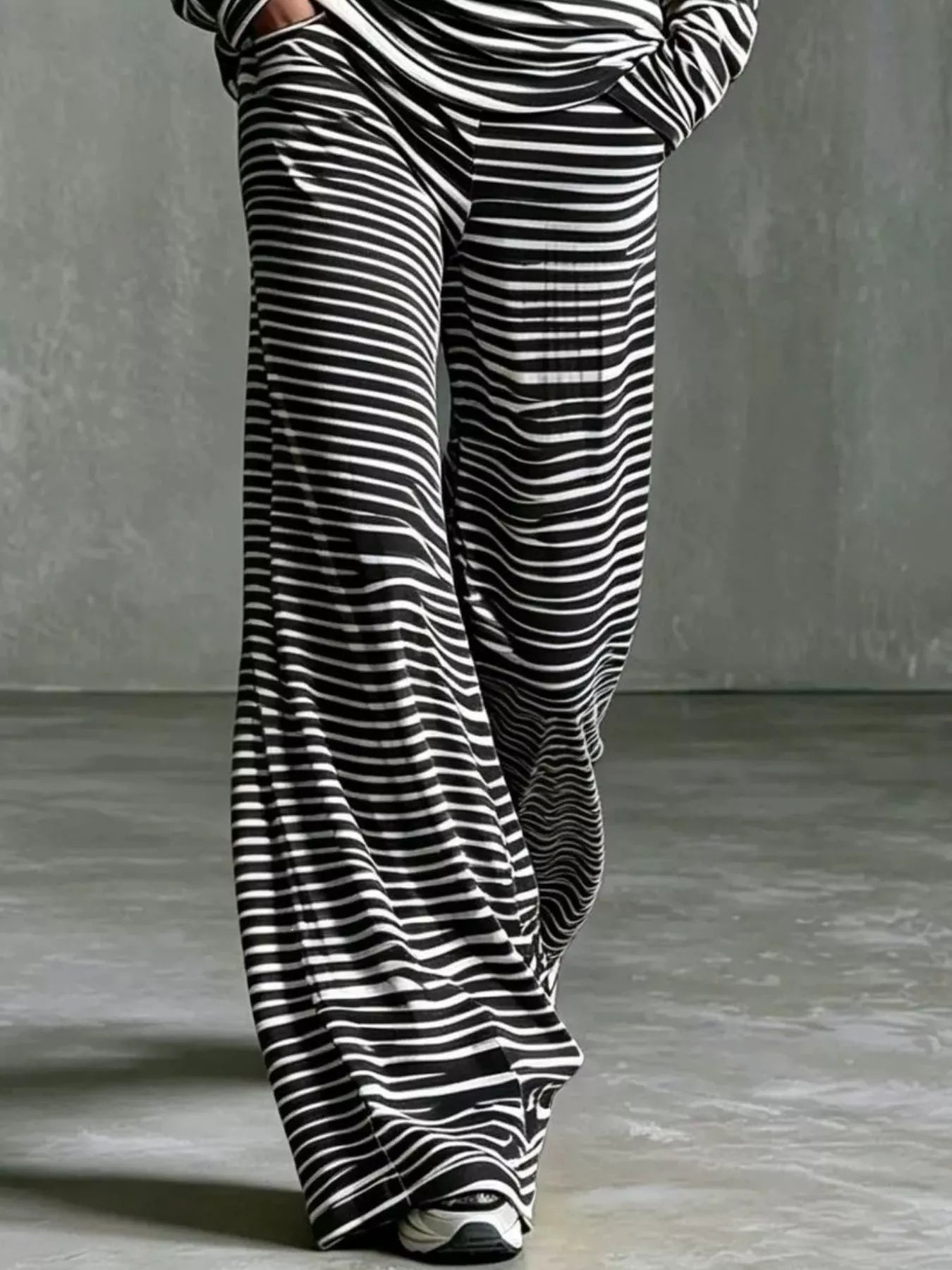 Trendsi Striped Boat Neck Top and Pants Set -