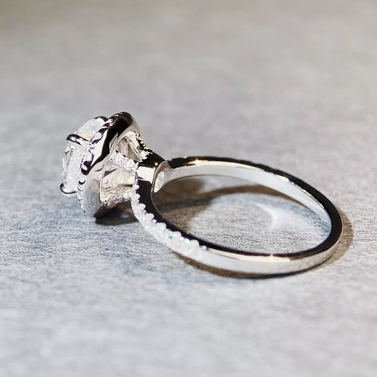 Trendsi 5 Carat Moissanite 925 Sterling Silver Round Ring -