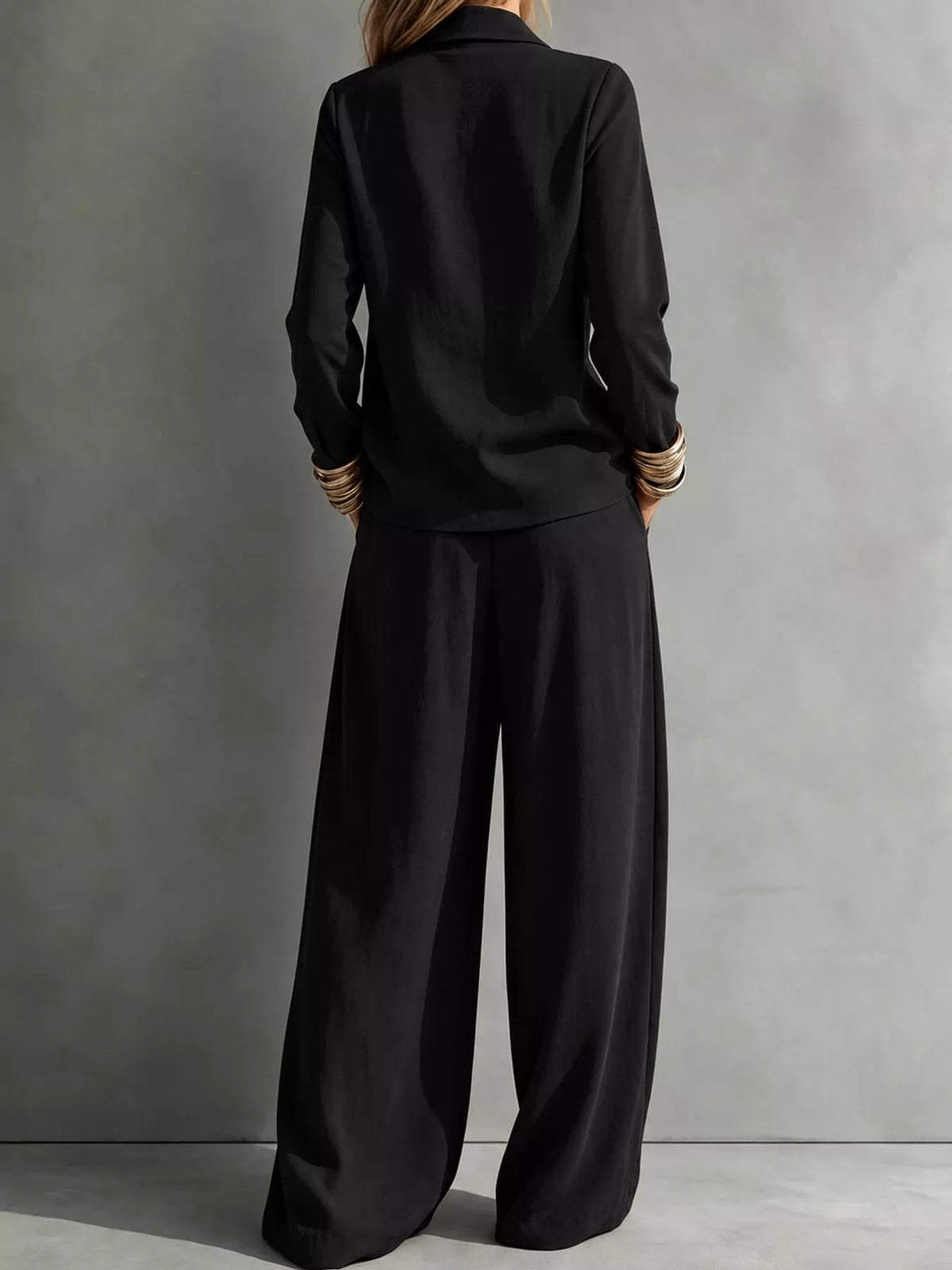 Top and Wide-Leg Pants Set — back view